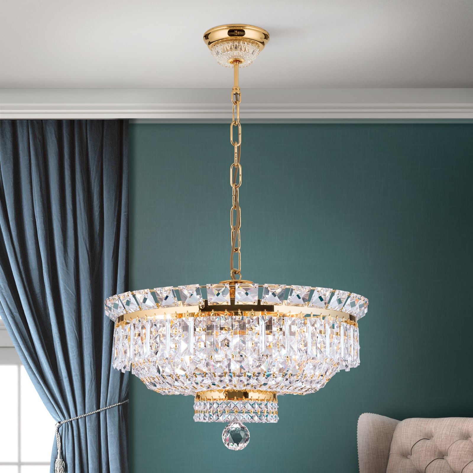 Luster AMBASSADOR, 9-flammig, Gold