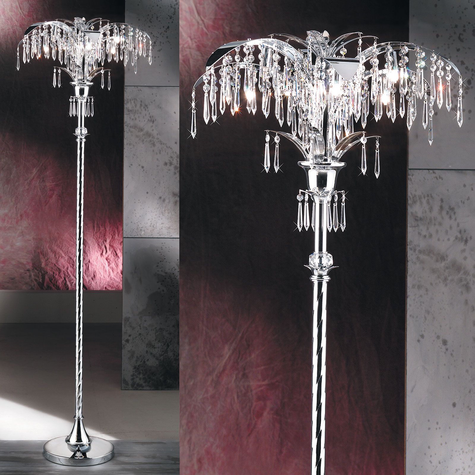 Floor lamp PALME, chrome