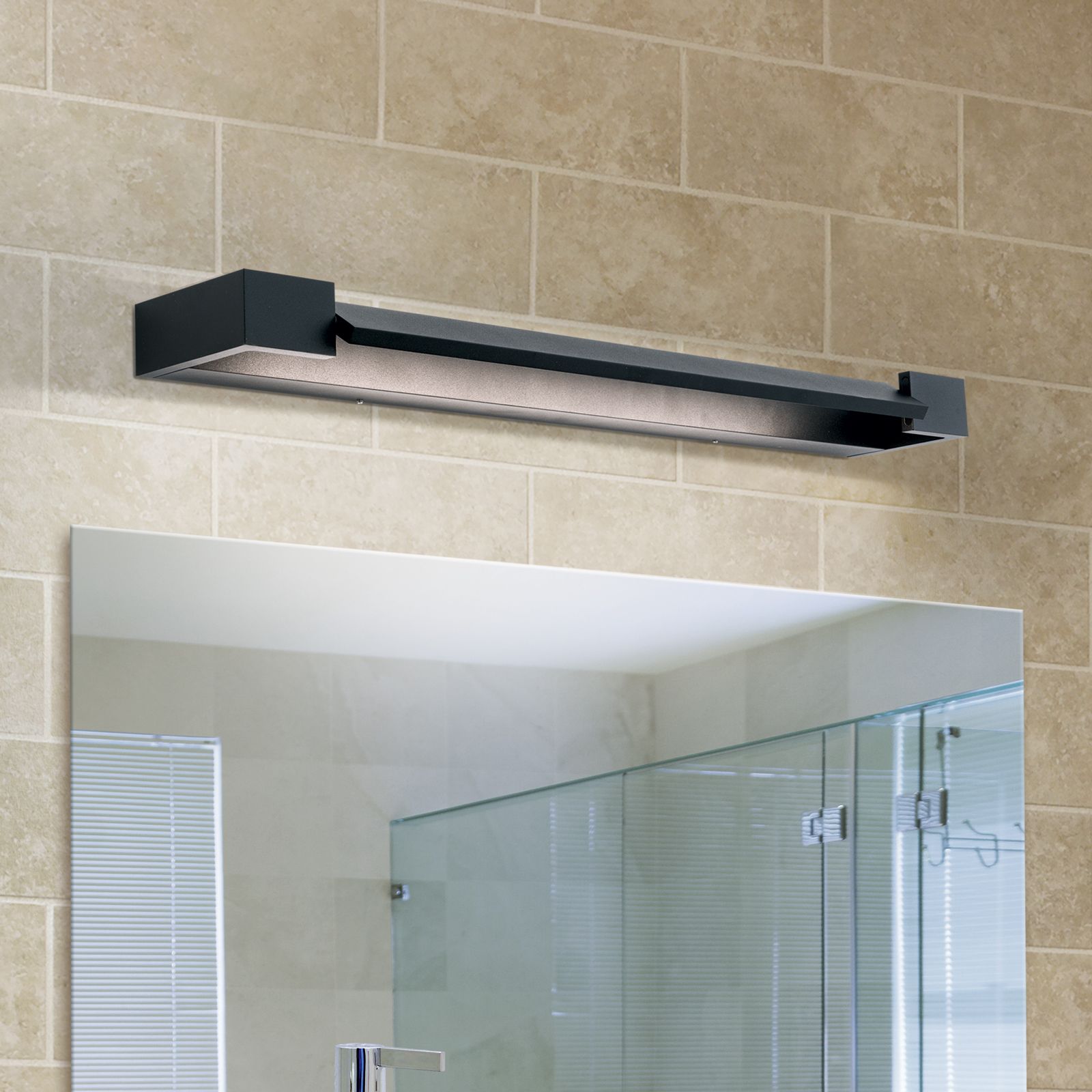 LED mirror luminaire MARILYN, movable reflector, black, 60cm