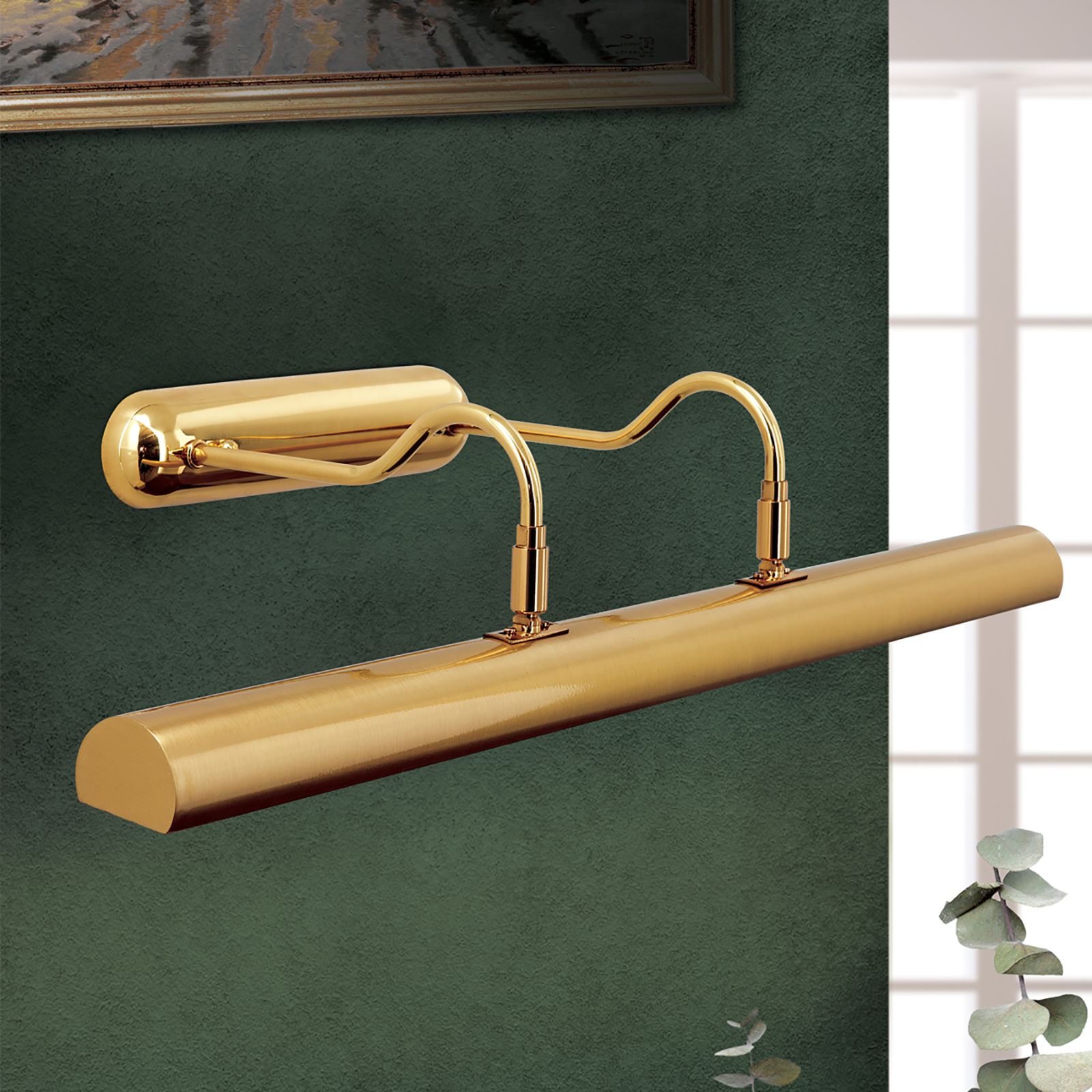 BILDERLEUCHTE, 3-flames, matt brass