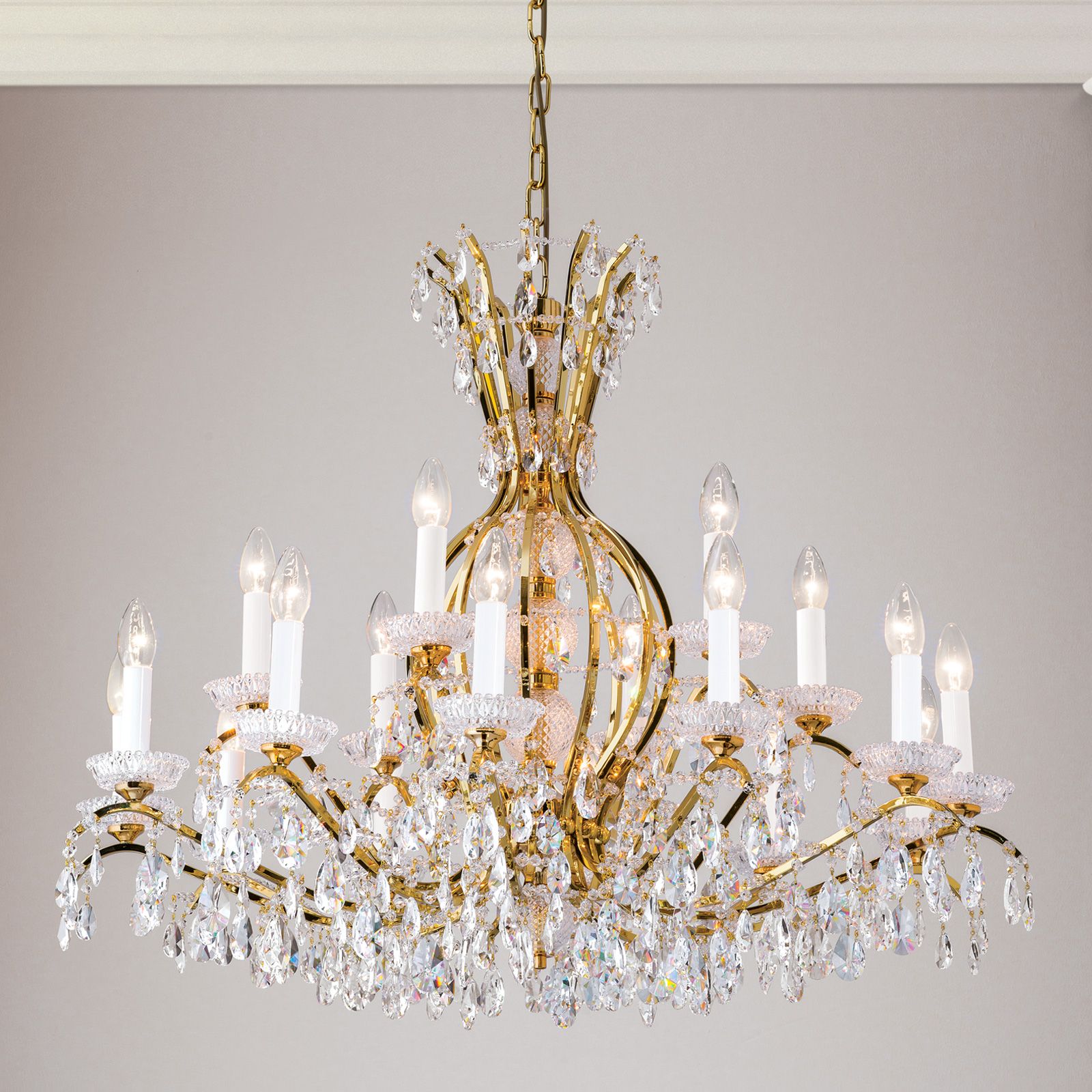 Luster HIROHITO, 18-flammig, Gold