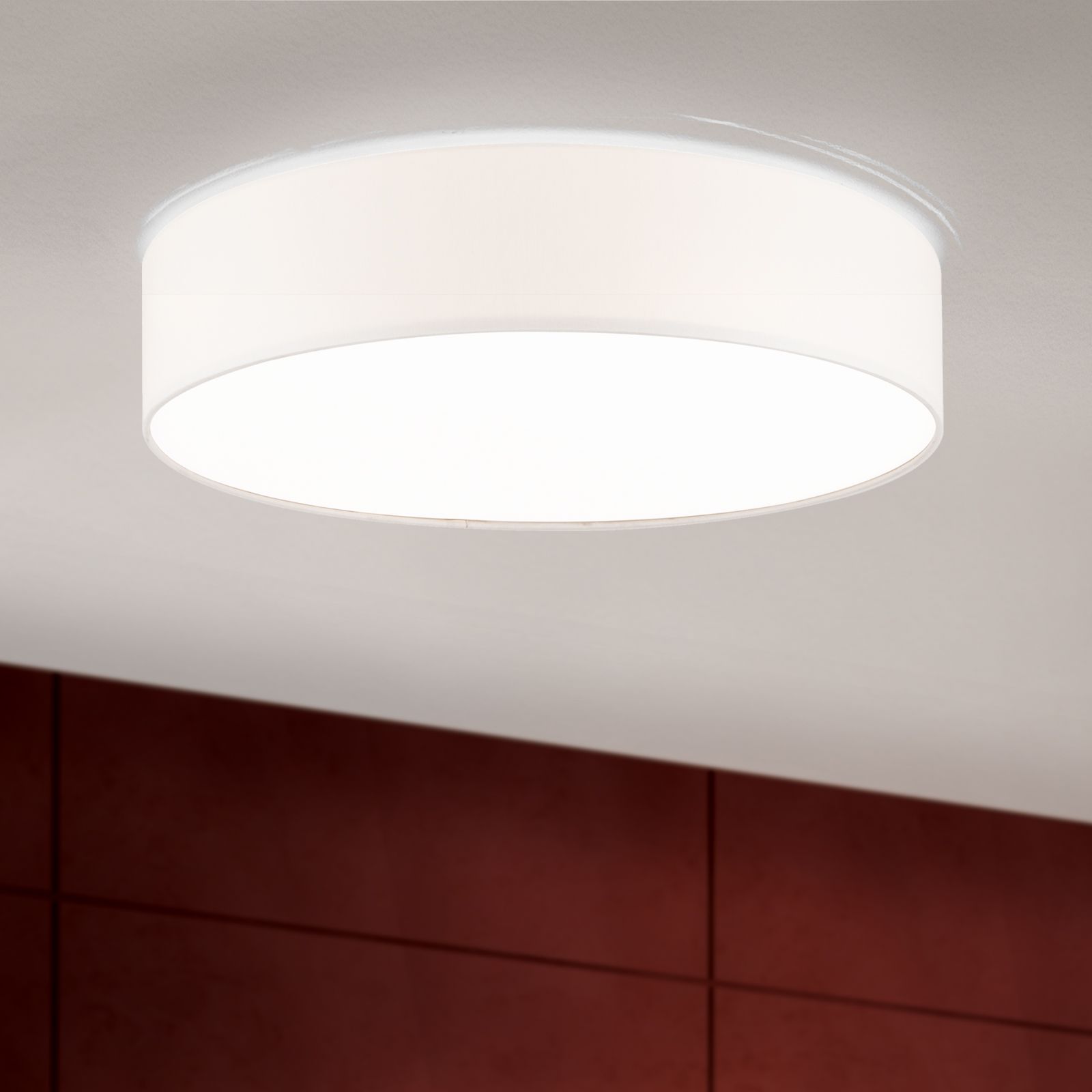 LED-Deckenleuchte SHADE, mit zylindrischem, weißem Schirm, Ø 60cm