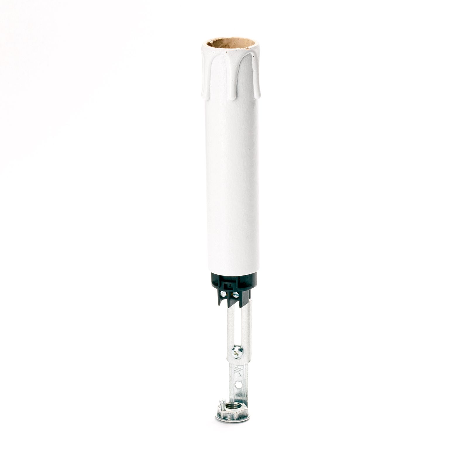 3x E14 Kerzenhülsen Weiß Mit Tropfenoptik - 90mm Länge Für Lüster & Kronleuchter