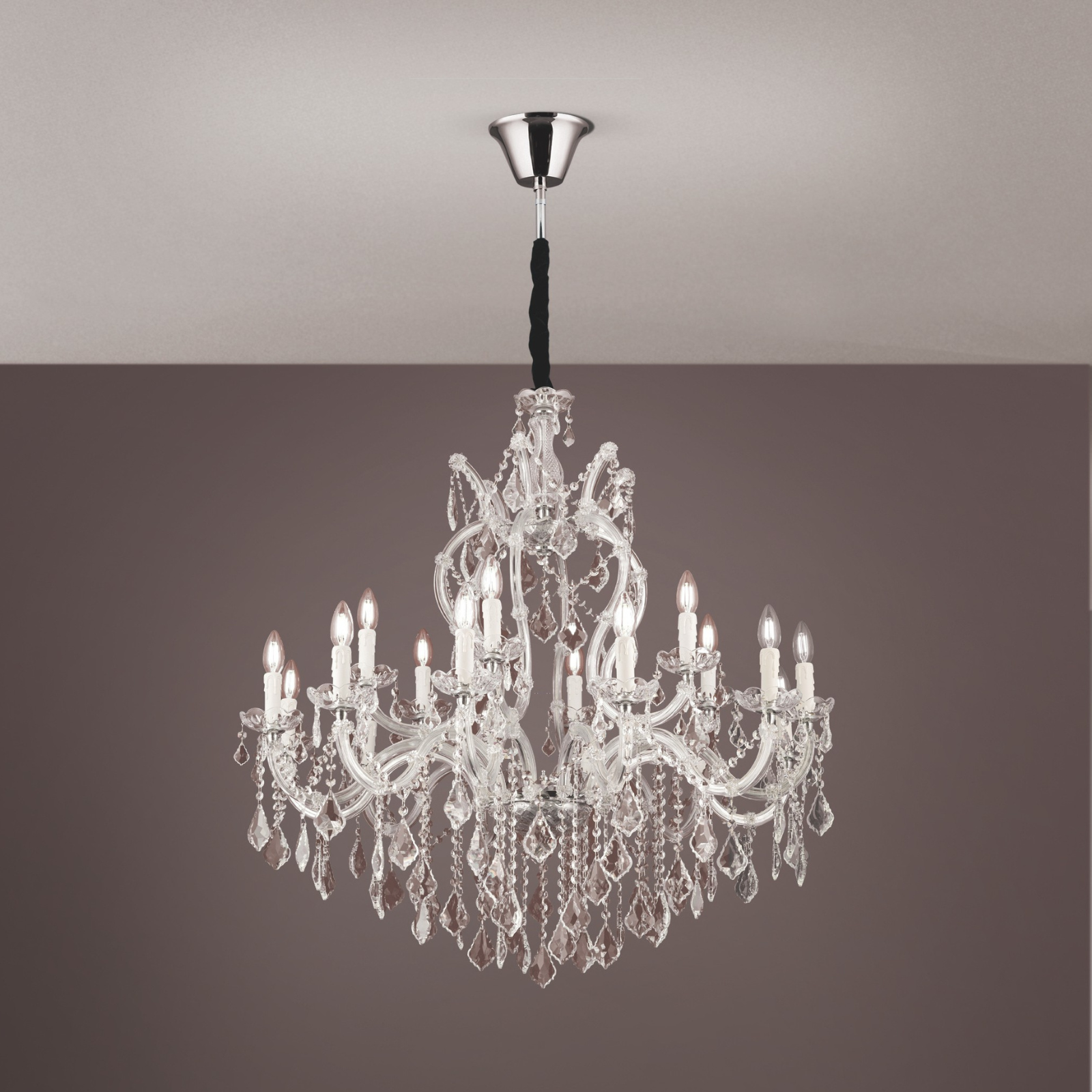 Chandelier THERESA, 18-flames, silver