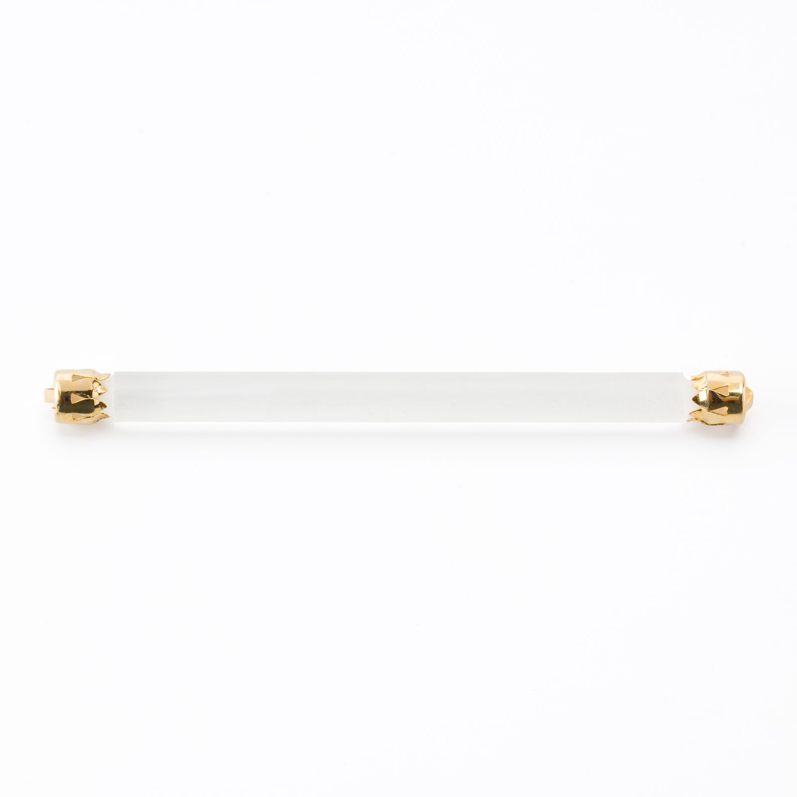 Chandelier pendant glass rod, 2 ends, 84mm, matt