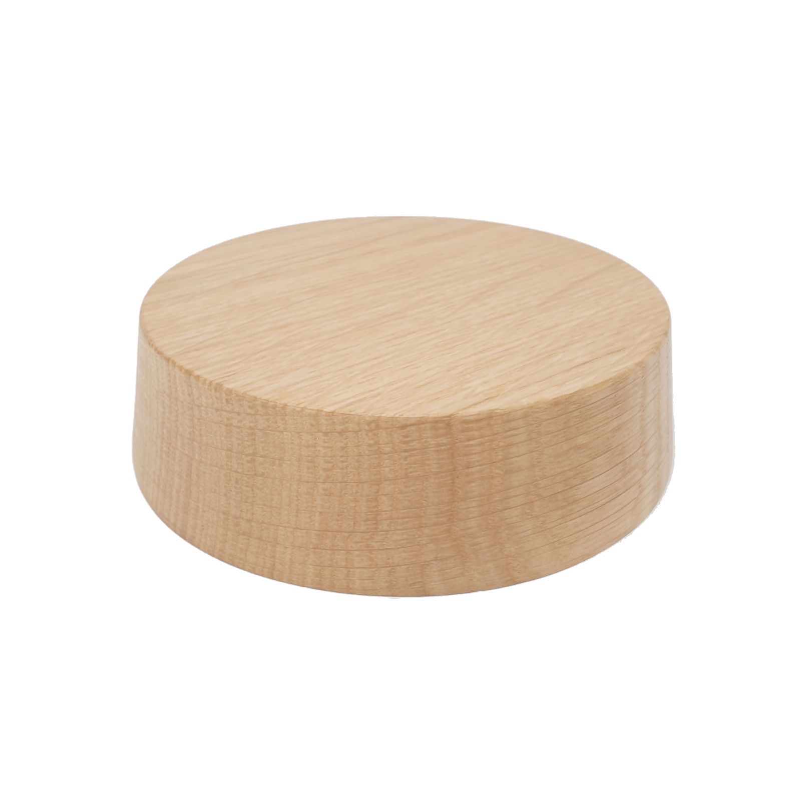 Junction box, wood, Ø 85 mm, raw oak