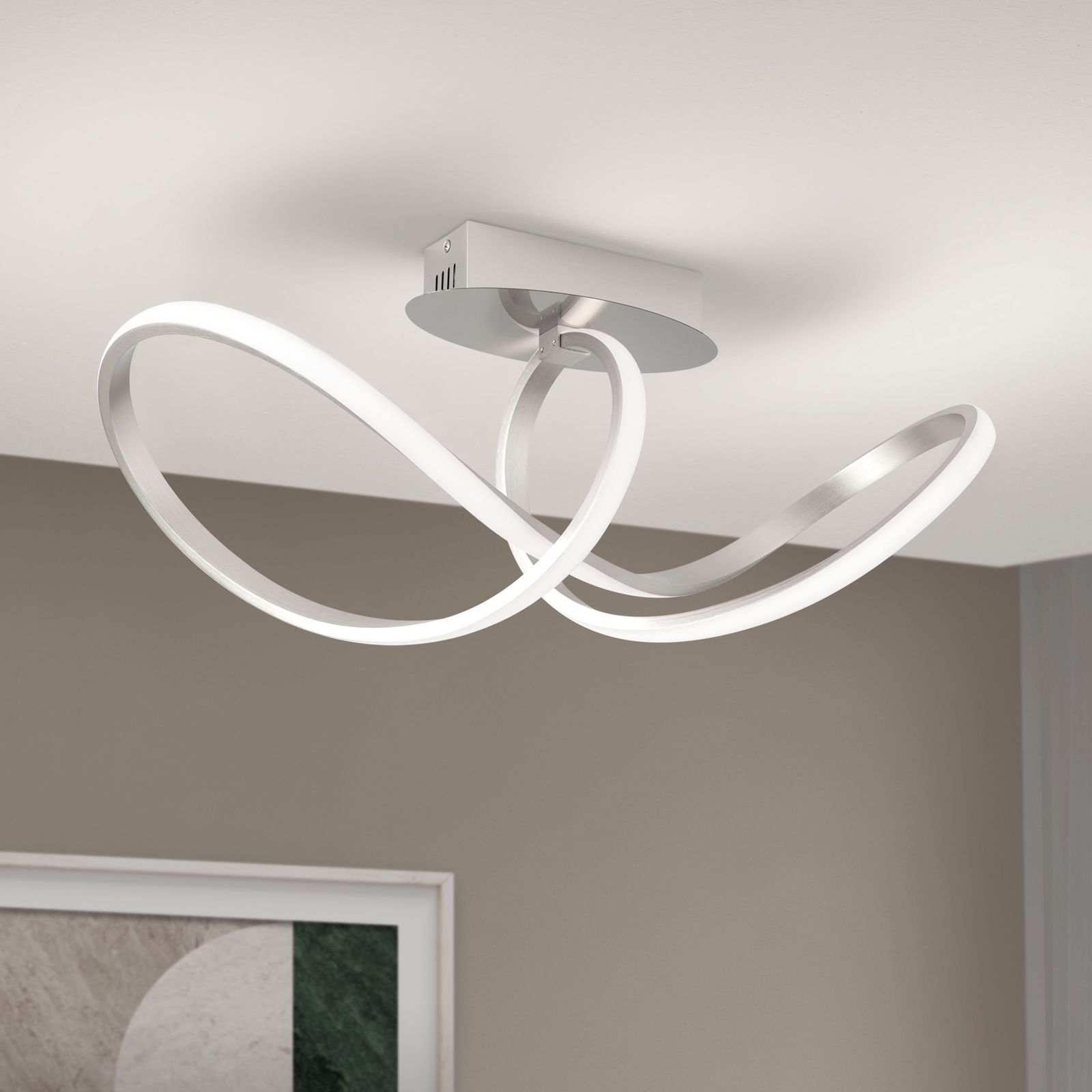 LED ceiling chandelier CIRCUS, satin