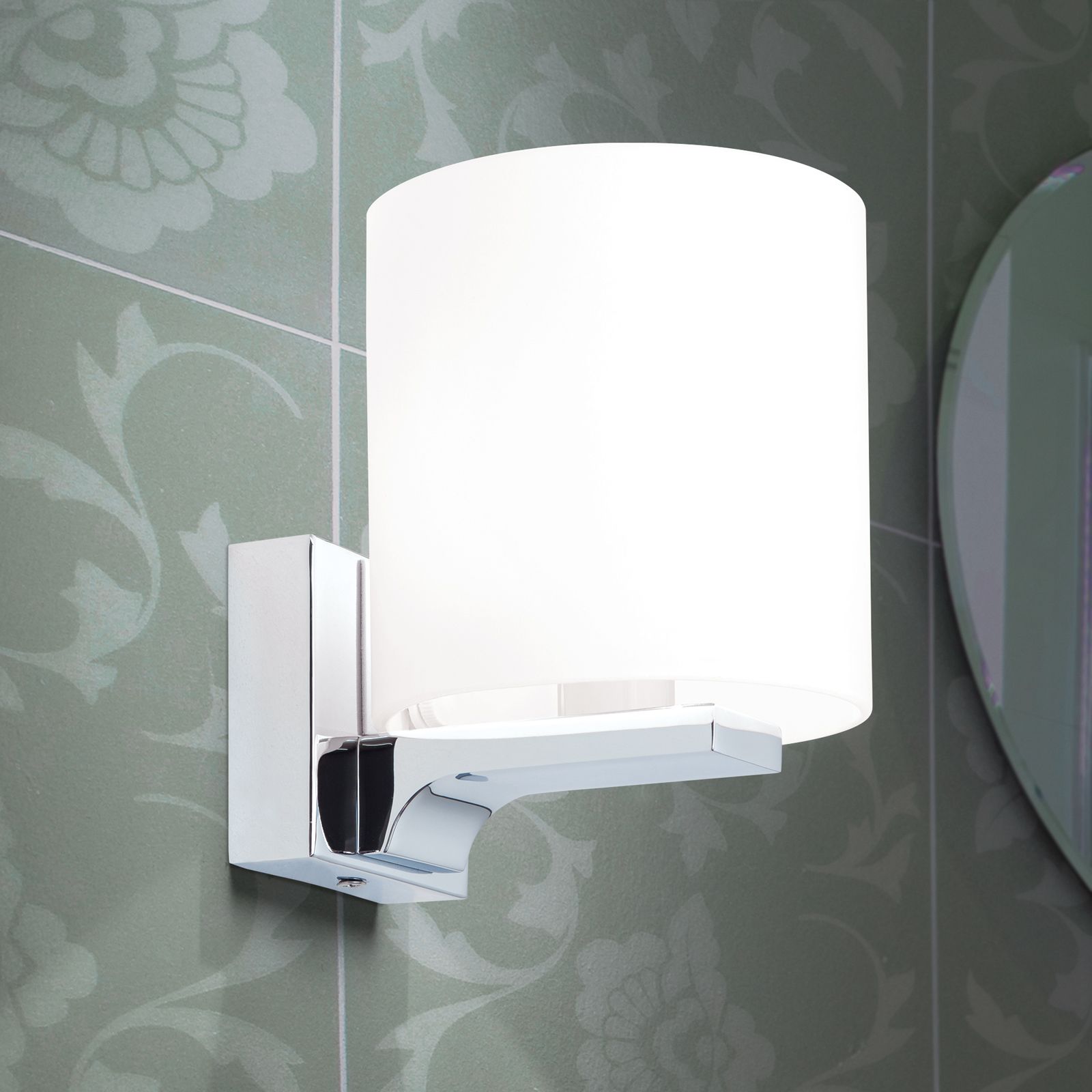 Wall light LAPO, opal, 1-lamp, chrome