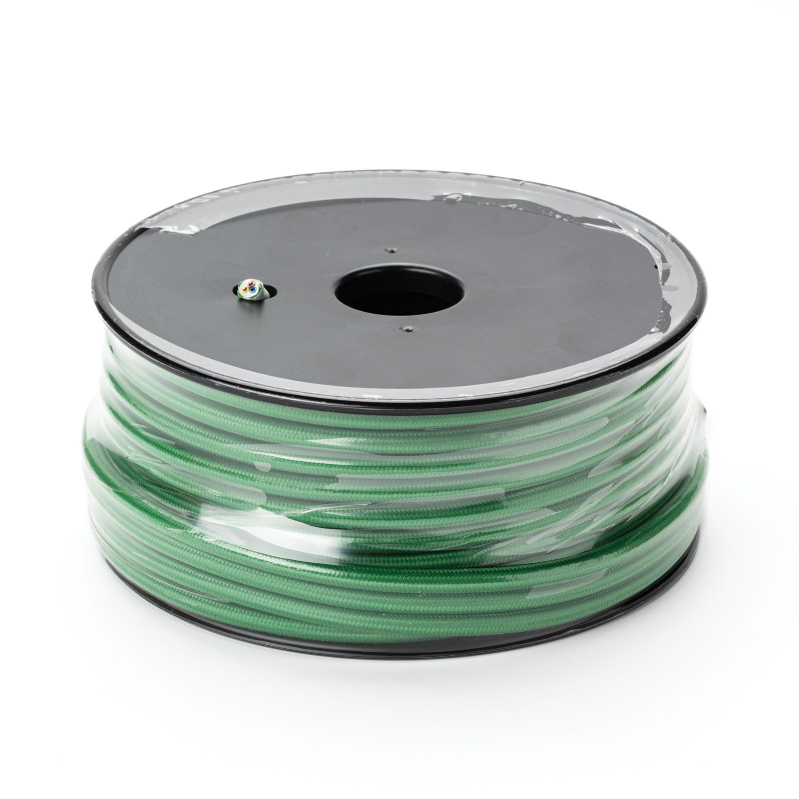 Cable reel, textile, 3x0.75mm², 30 m, green