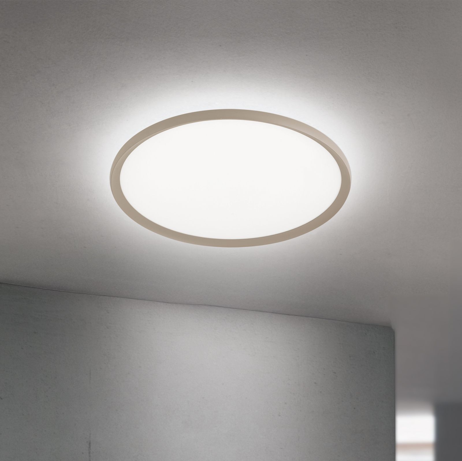 LED ceiling light KANT, Ø 60cm, khaki