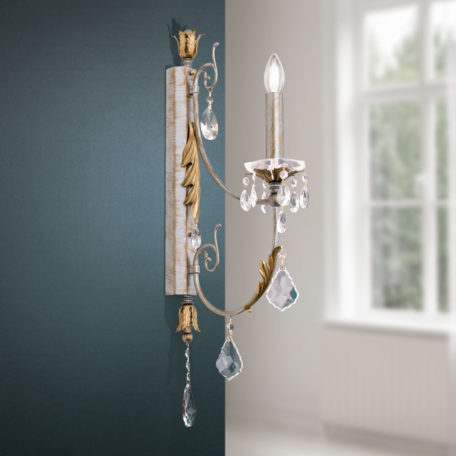 Wall light MIRAMARE, silver-gold finish, 1 lamp, without shade