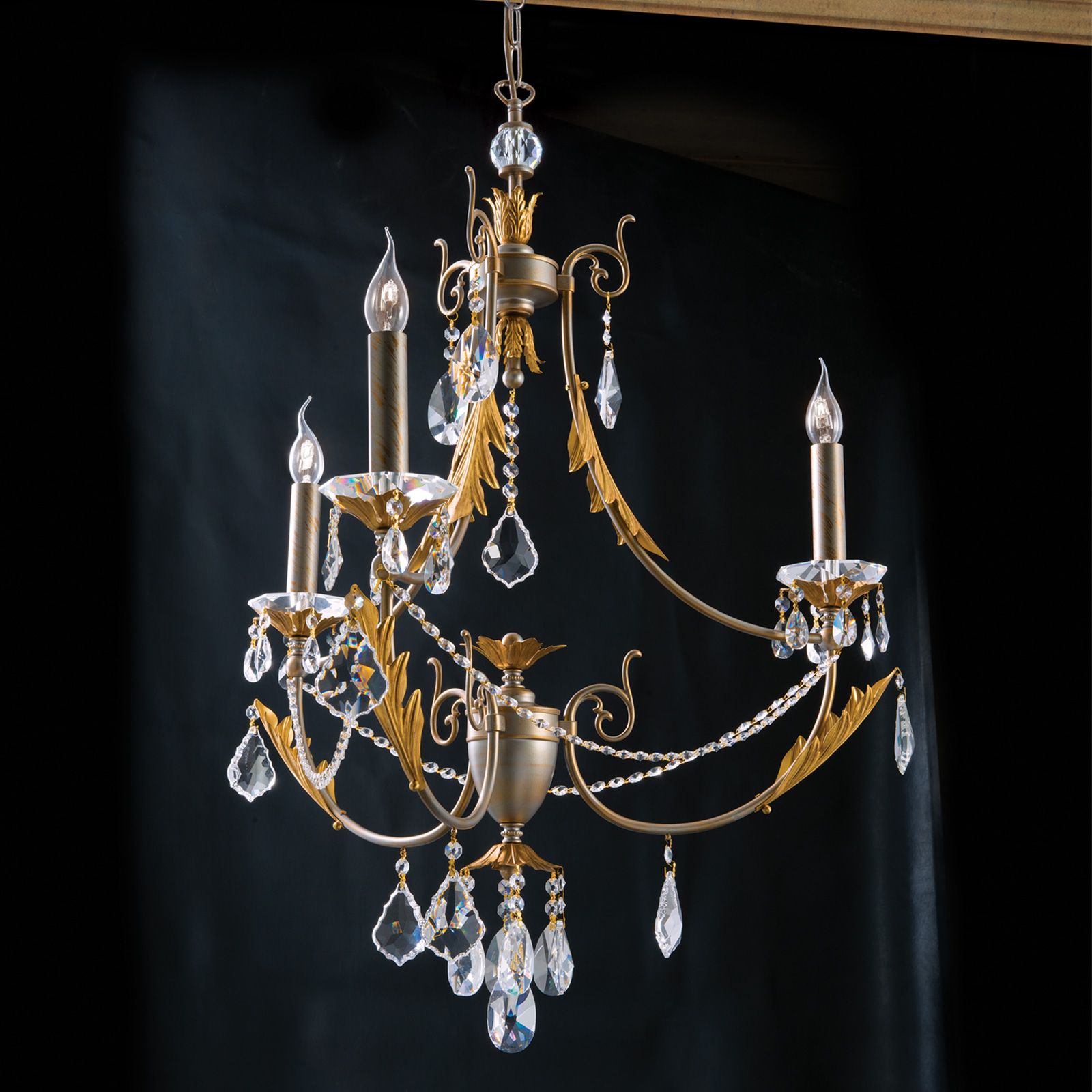 Chandelier MIRAMARE, 3-flames, silver gold