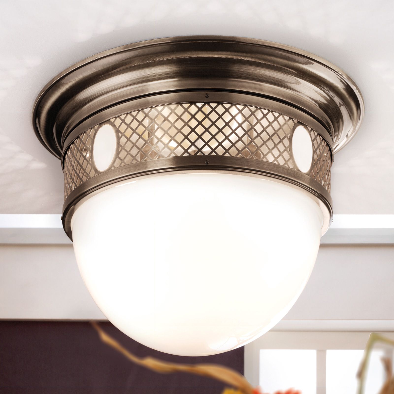 ALT WIEN Ceiling Light, Antique Brass finish, 63cm