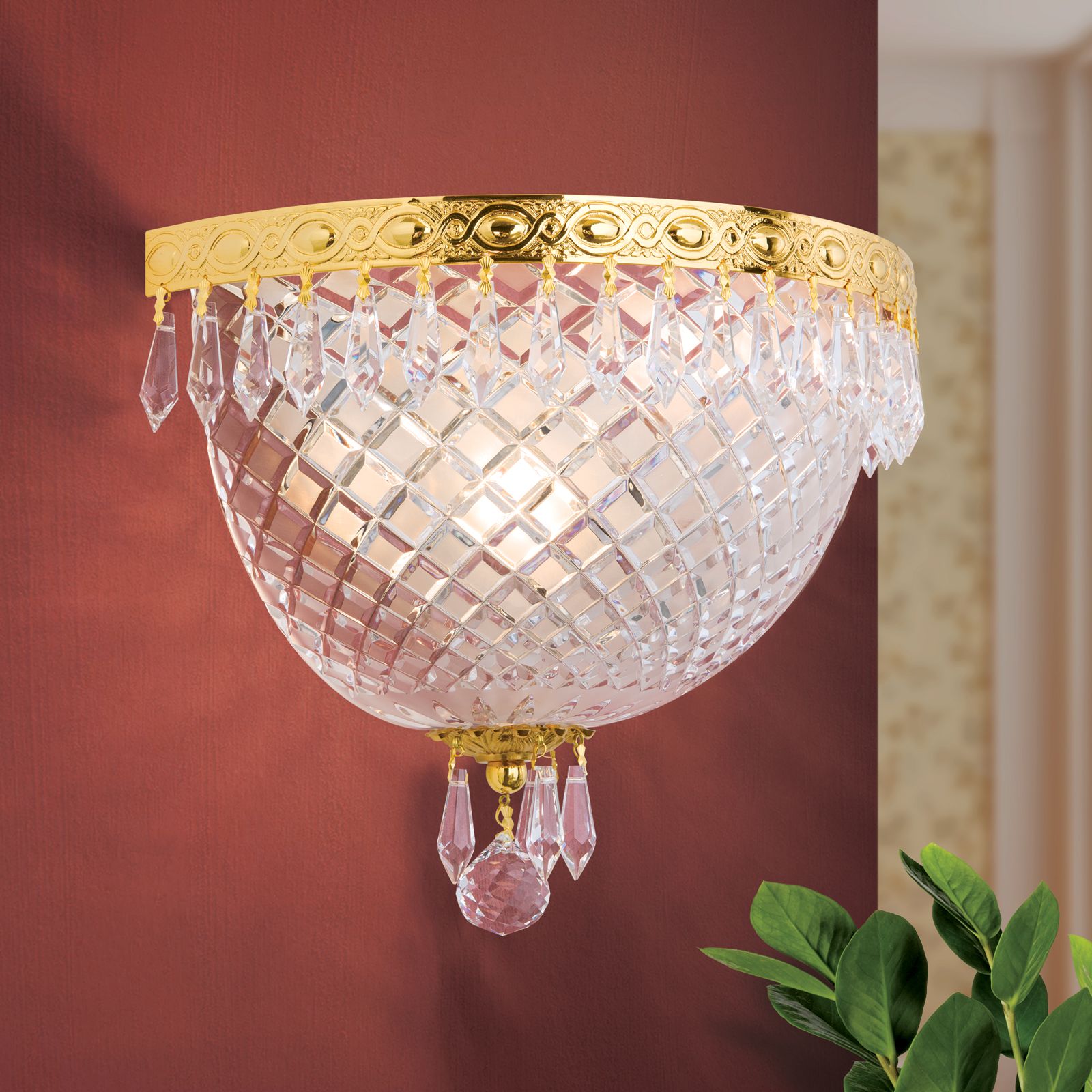 Wandleuchte EMPIRE CRYSTAL, 2-flammig, Gold