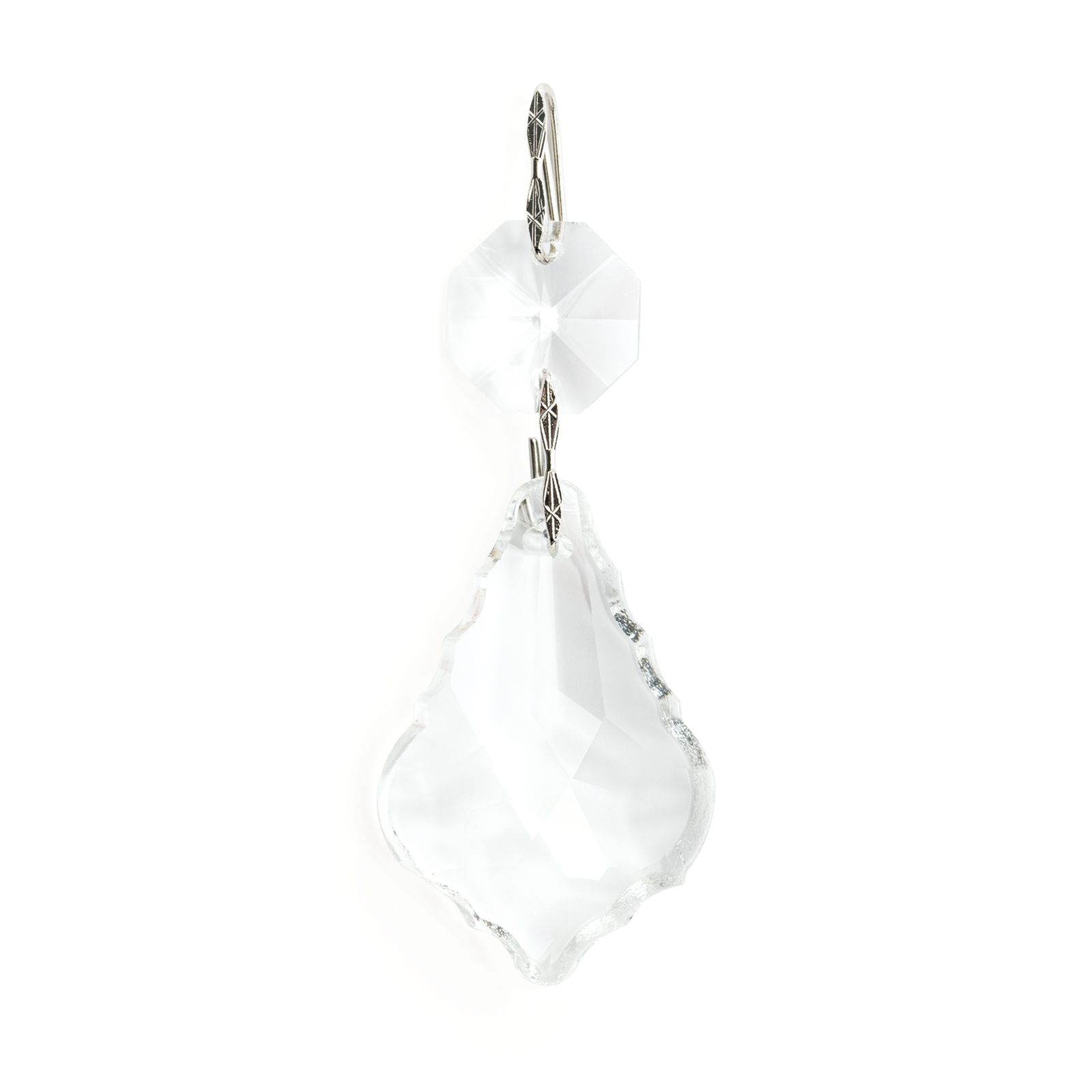 Chandelier crystal, 1 octagon and 1 pendulum, transparent