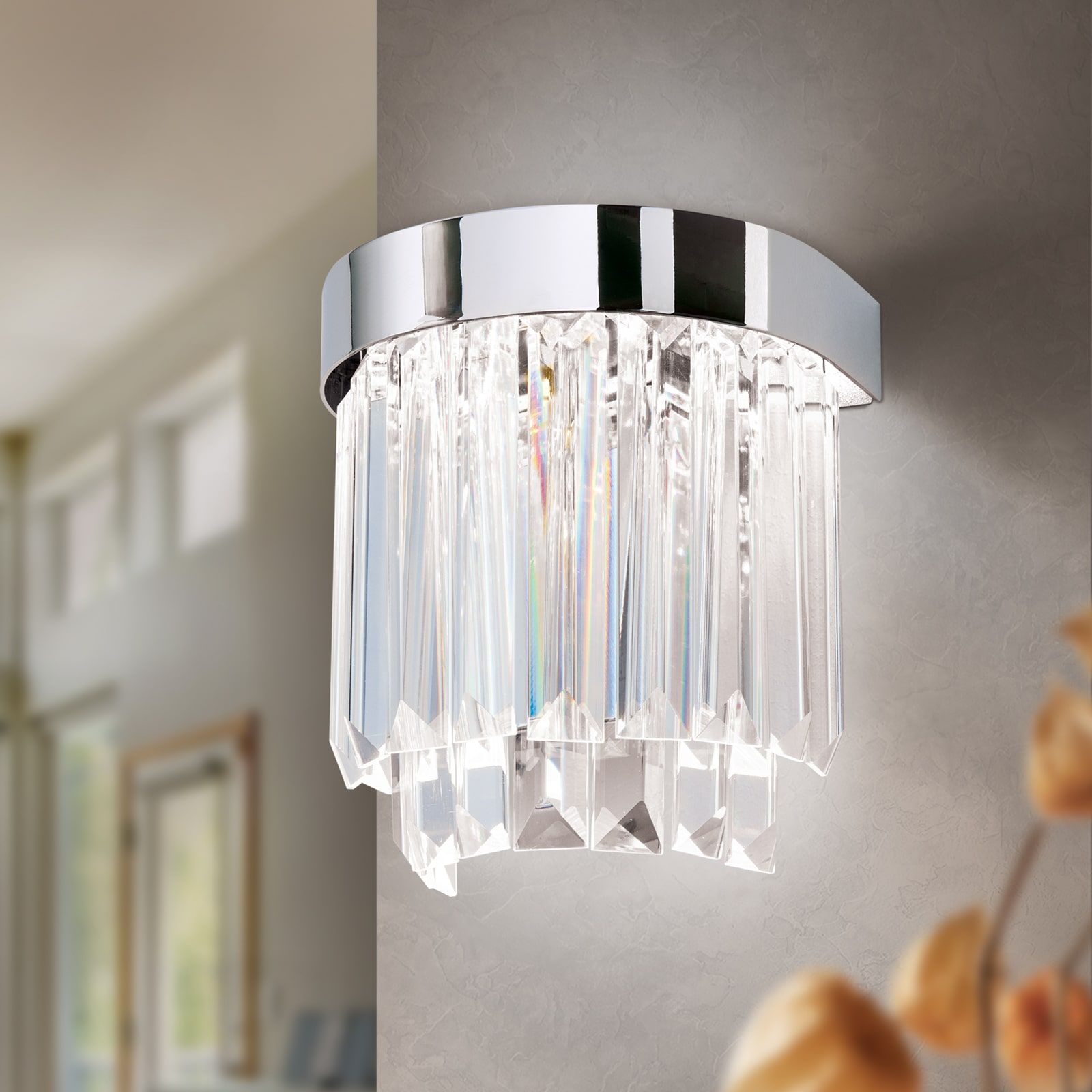 LED Wandleuchte PRISM, chrom