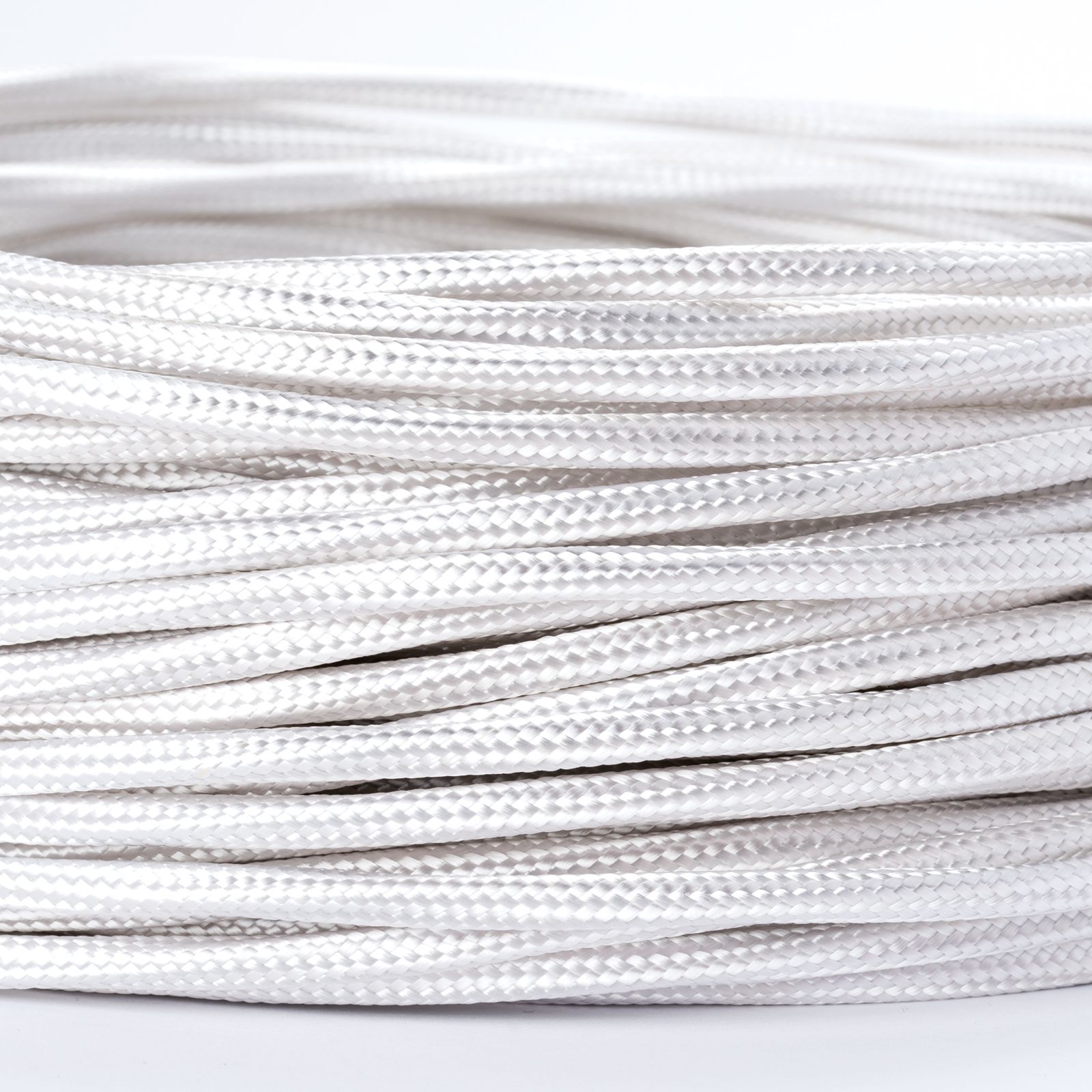 Kabel, Textil, 3x0,75mm², 1 m, Weiß