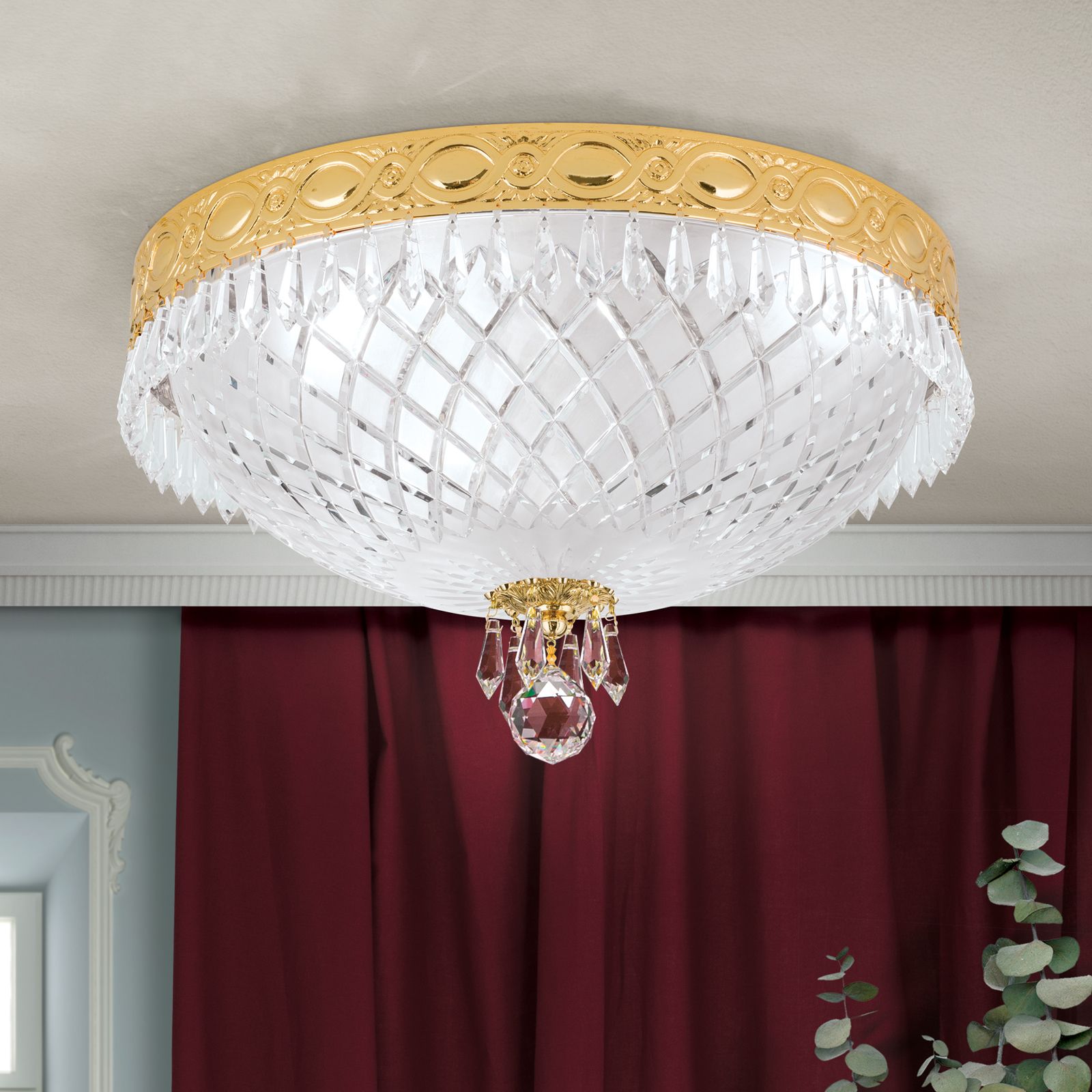 Deckenleuchte EMPIRE CRYSTAL, Gold, 39cm