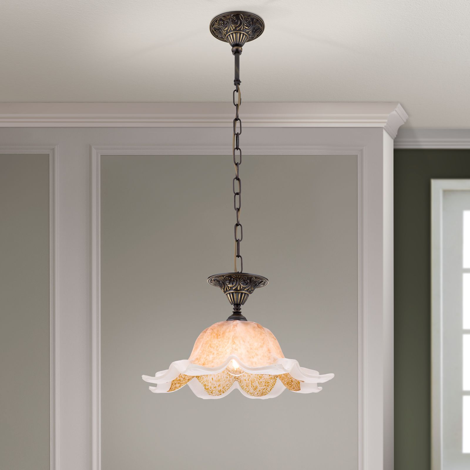 Pendant light TOSCA, antique brass finish