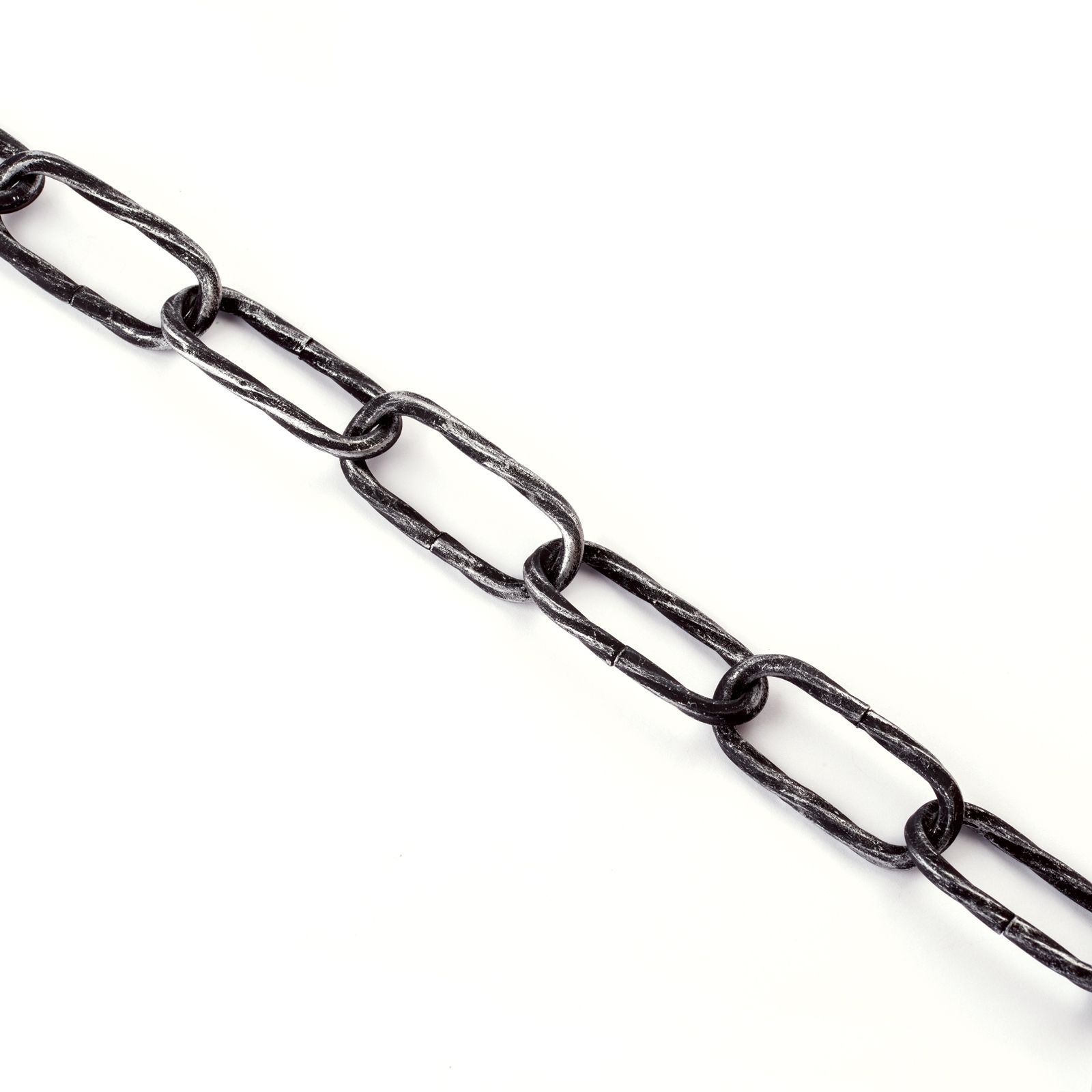 Lampenkette, 46x21x4 mm, 1 m, gedreht, Schwarz-Silber