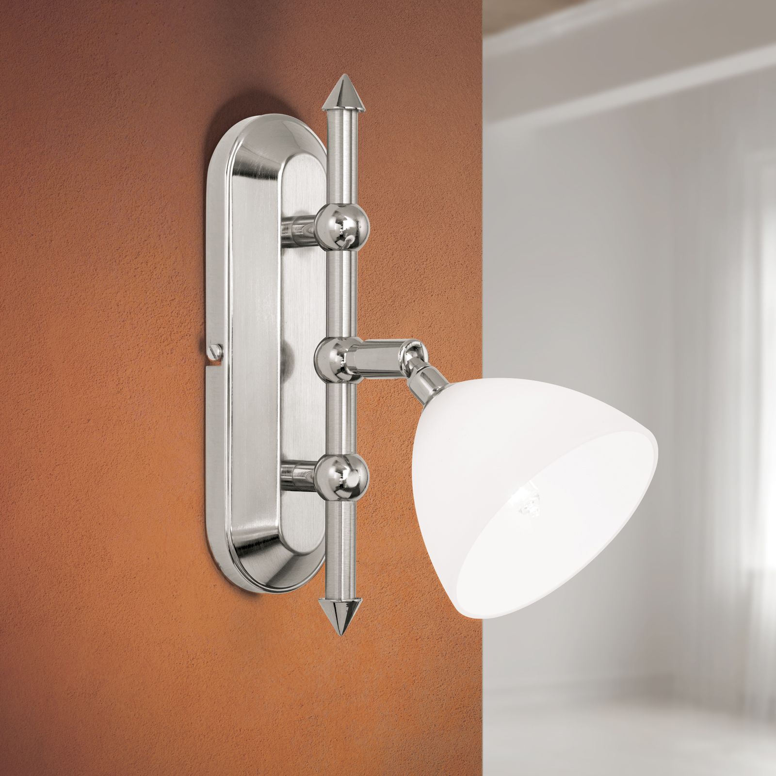 Strahler OPALDESIGN, 1-flammig, Satin, mit opal mattem Glas