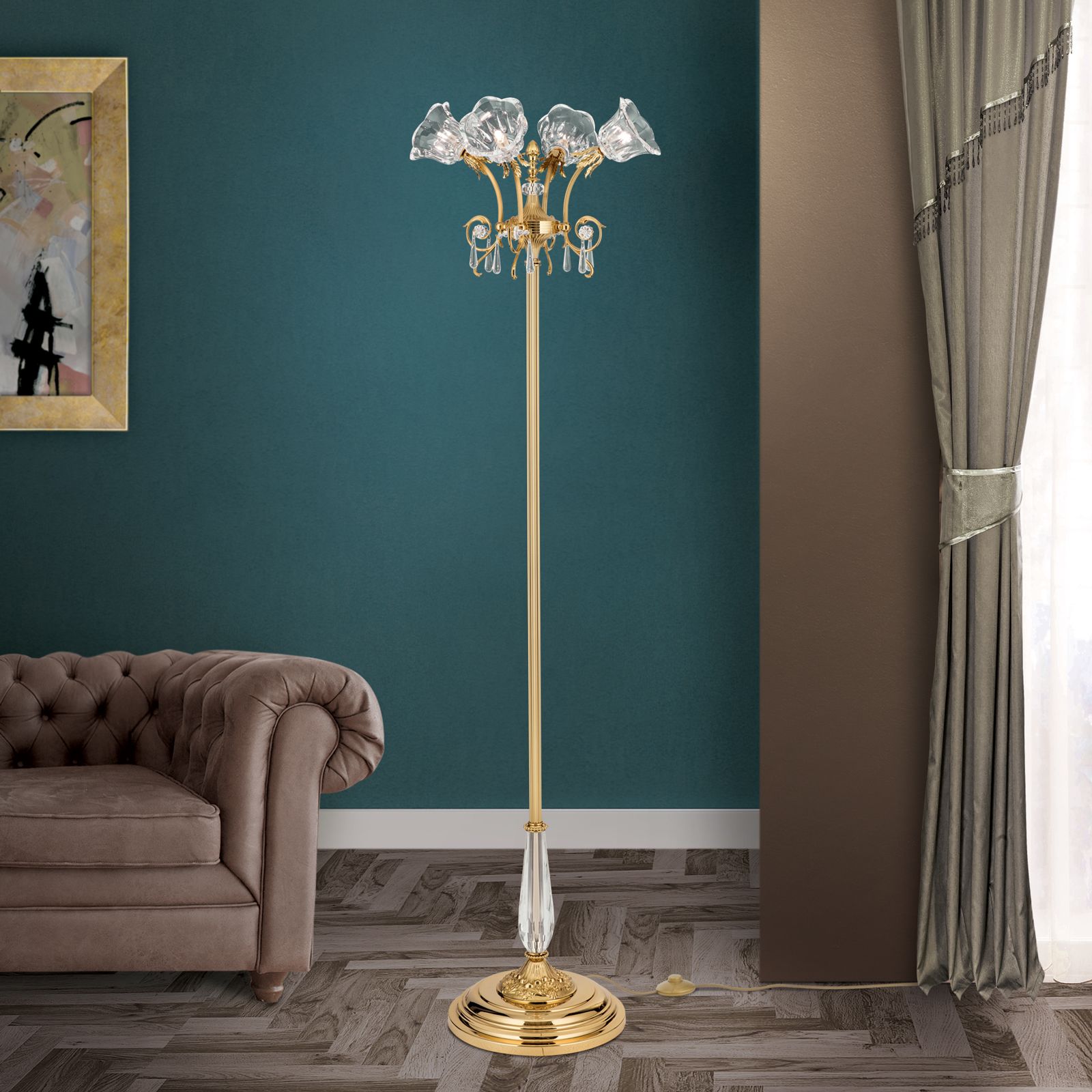 Stehlampe LA BOHEME, Gold