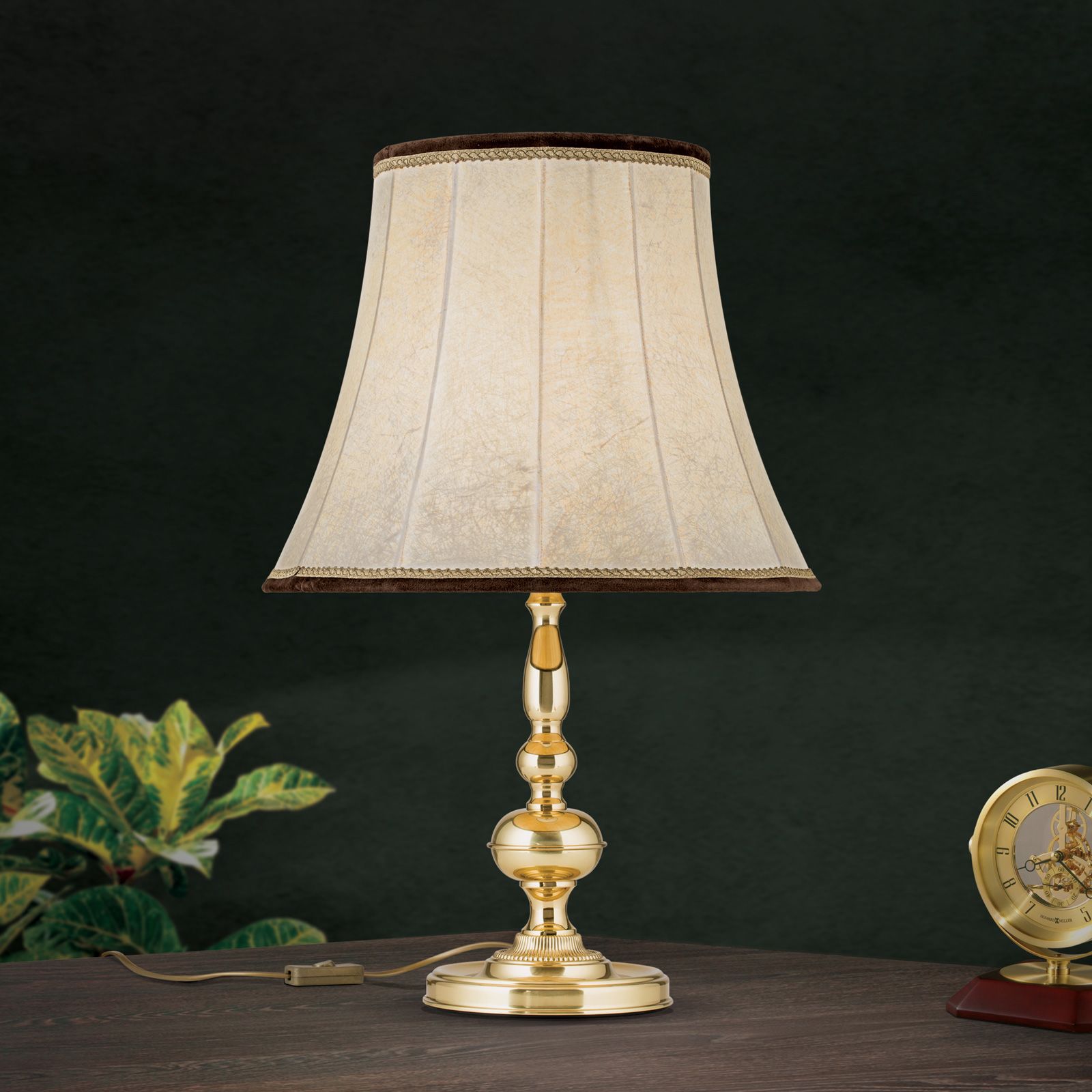 Tischlampe FLÄMISCH, Messing glänzend, D40cm