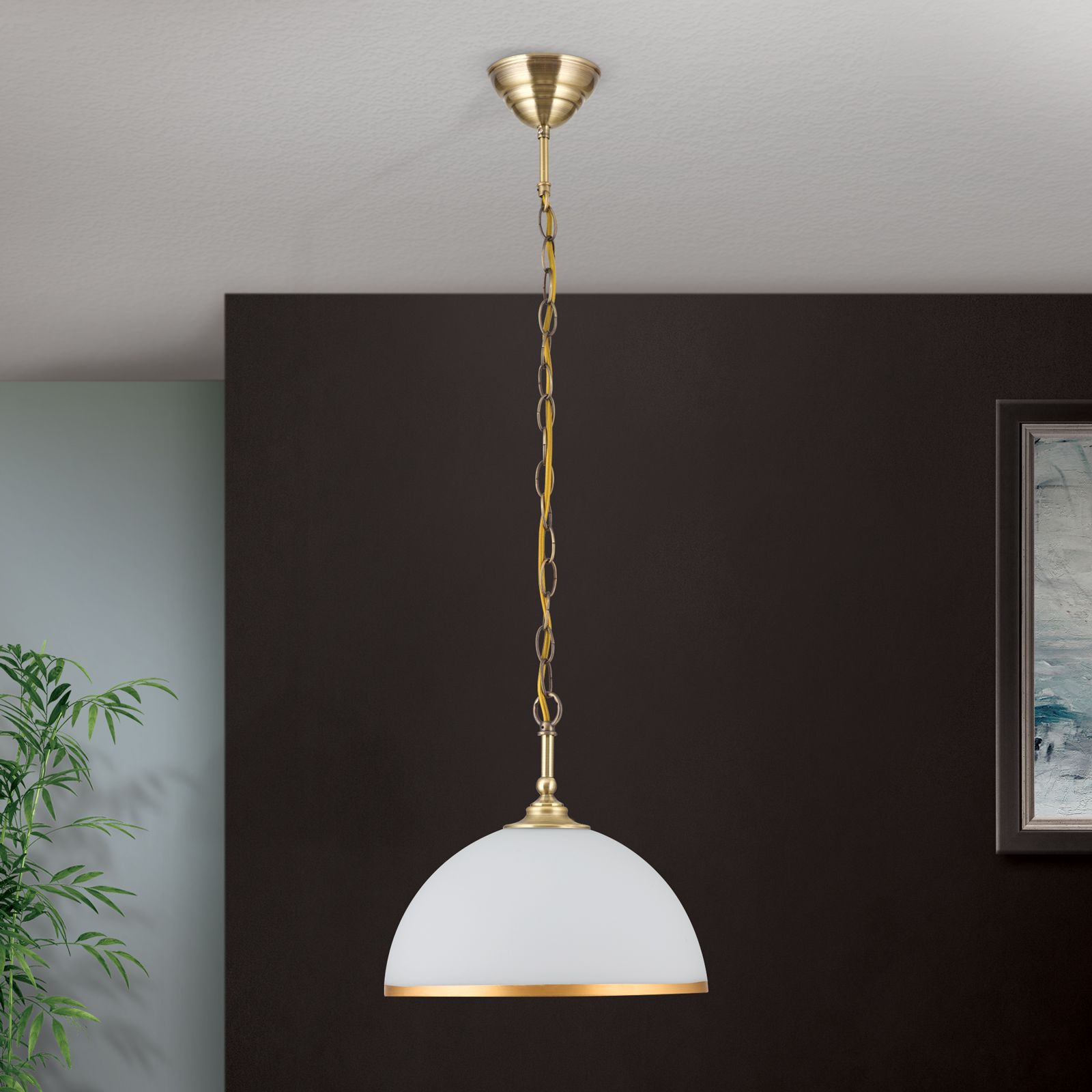 Pendant lamp OLD LAMP with chain suspension, single lamp