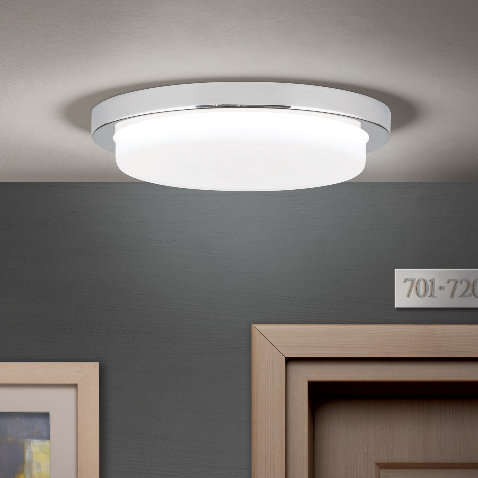 LED Deckenleuchte LEROX chrom, Ø 20cm