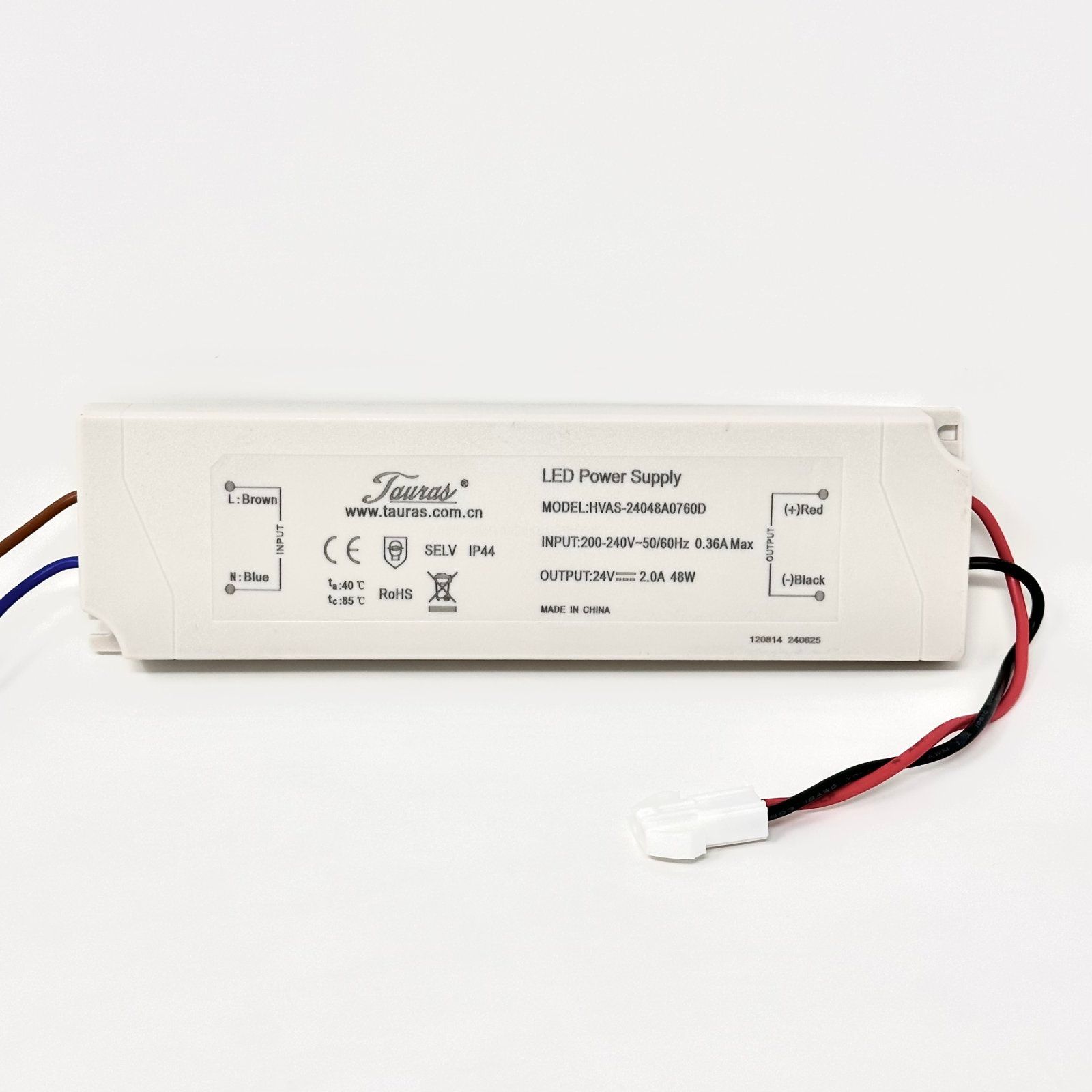 Driver 48d Tauras HVAS-24048A0760D, 24V, 2000mA, 48W, not dimmable