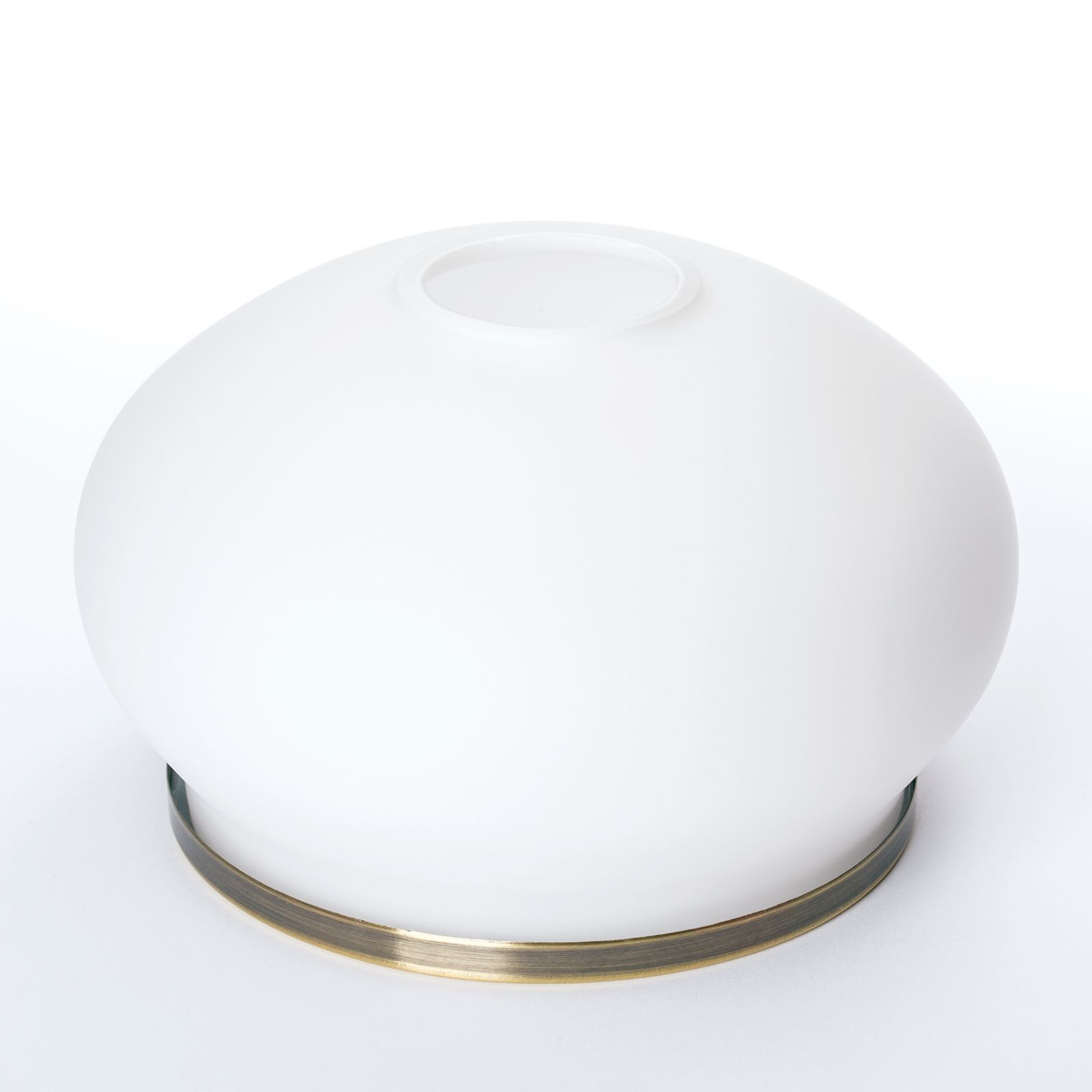 Glass lampshade VEGO 1715, Ø 170 mm, Opal matt with patina ring
