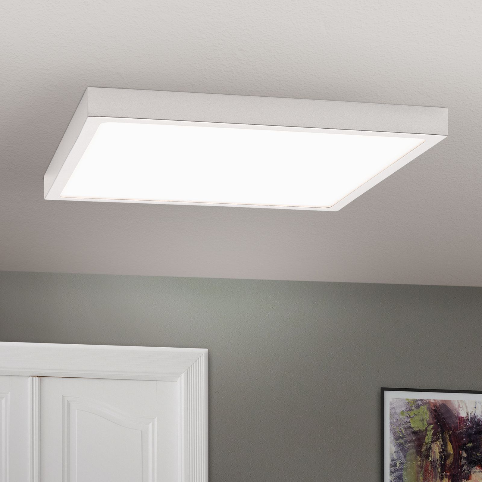 LED Deckenleuchte LERO, eckig, Titan, 4000K