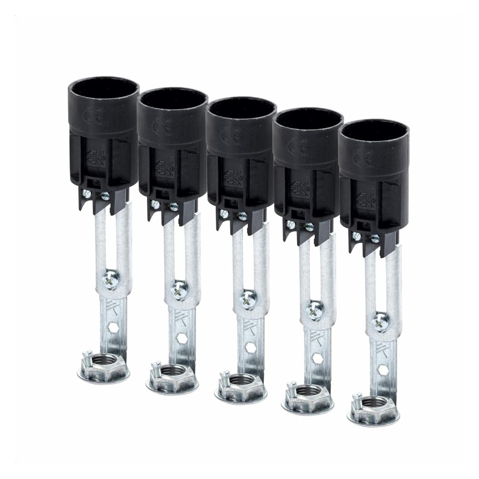 Fassung E14, Höhenverstallbar von 80-100mm, 5 Stück, schwarz