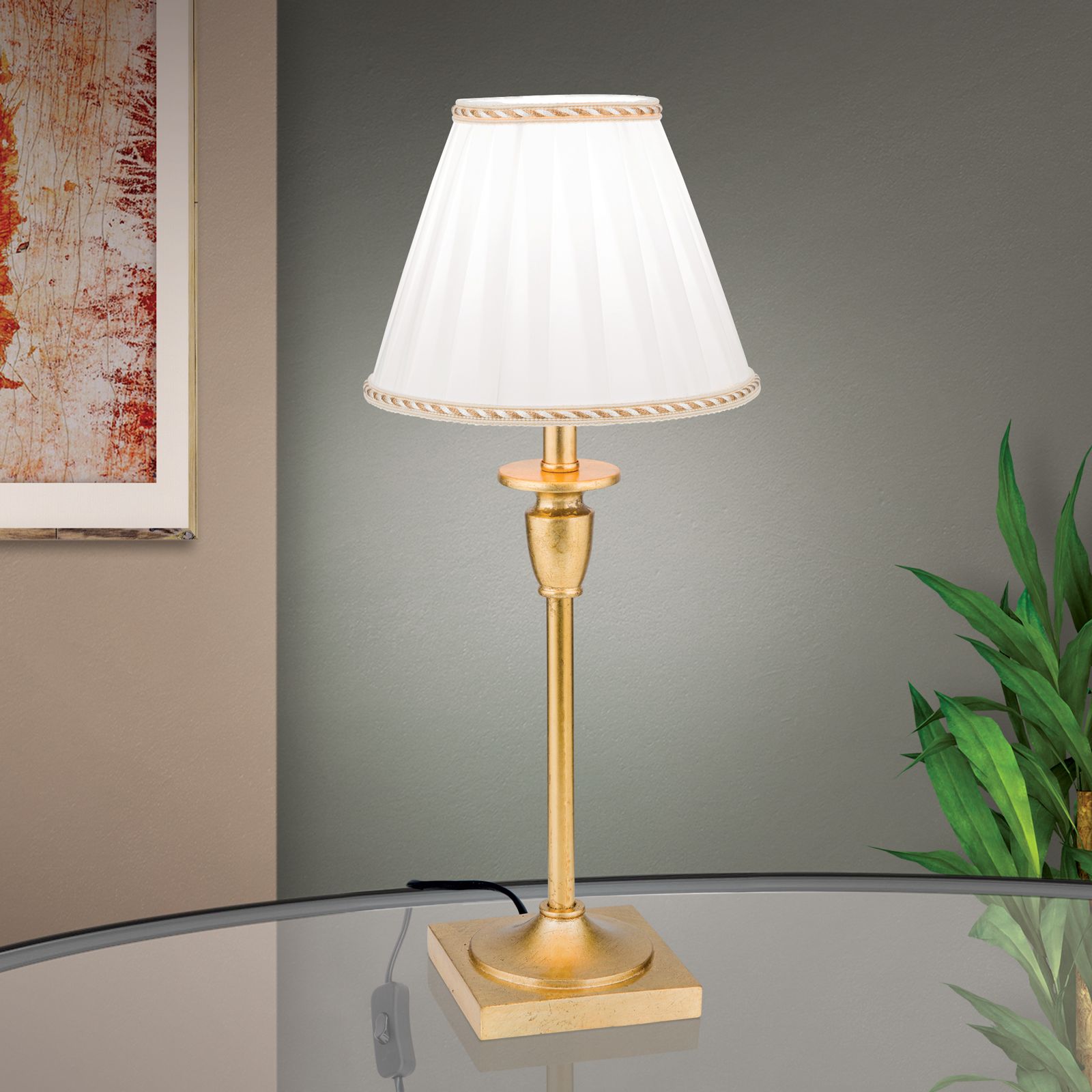 Table lamp FONSA, antique gold, H43cm
