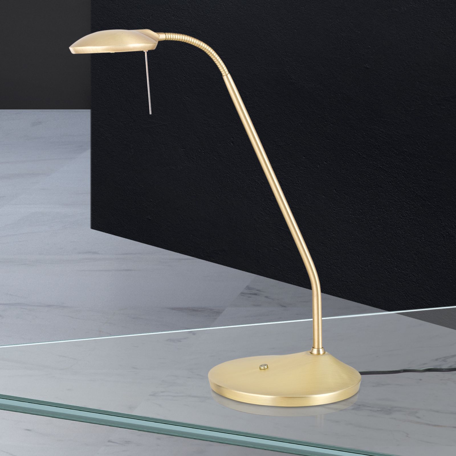 LED Tischlampe COBRA, Messing-matt