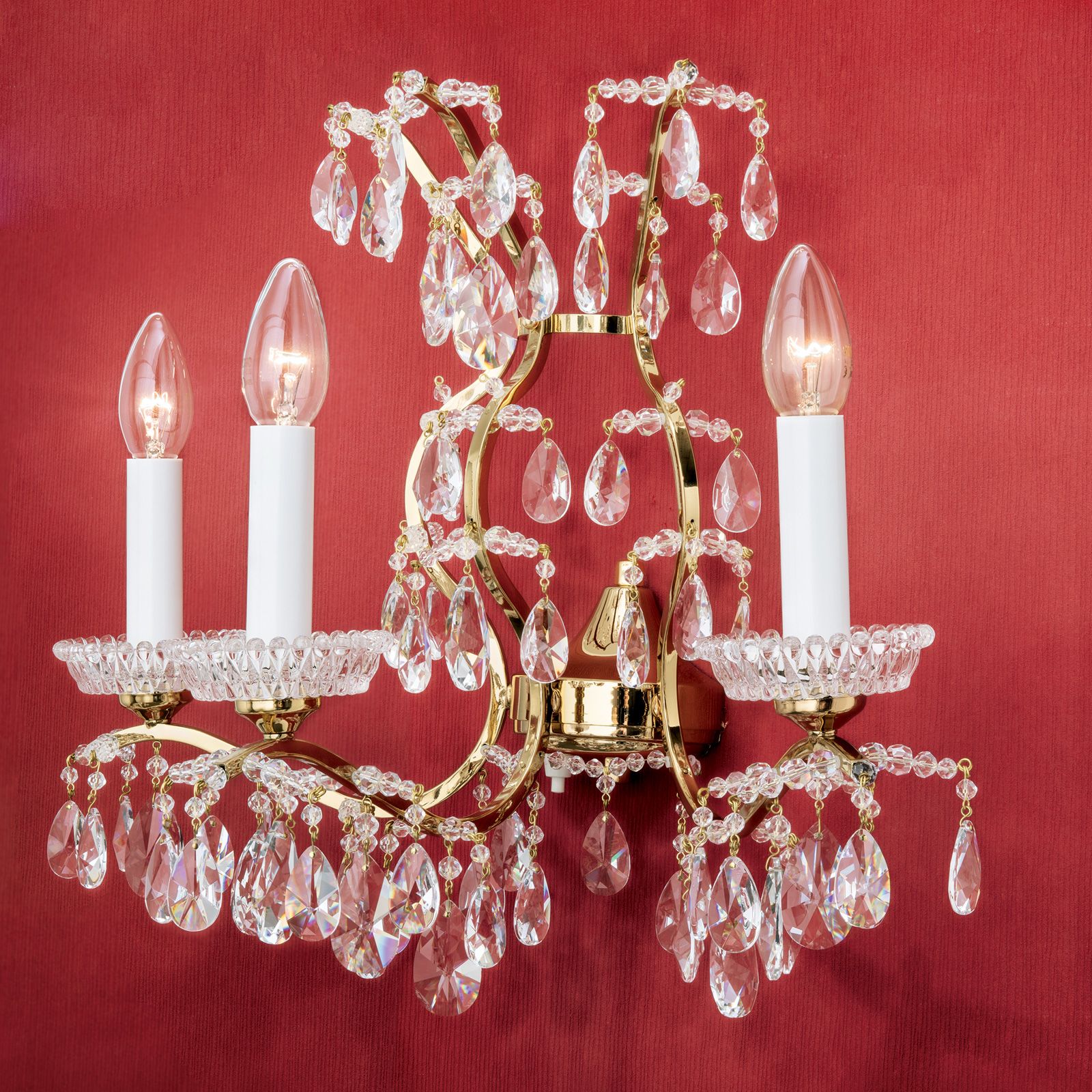Wandleuchte HIROHITO, 3-flammig, Gold