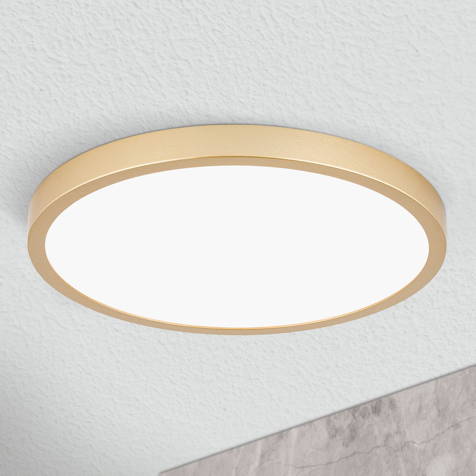 LED Deckenleuchte LERO, rund, Gold-matt, 30cm