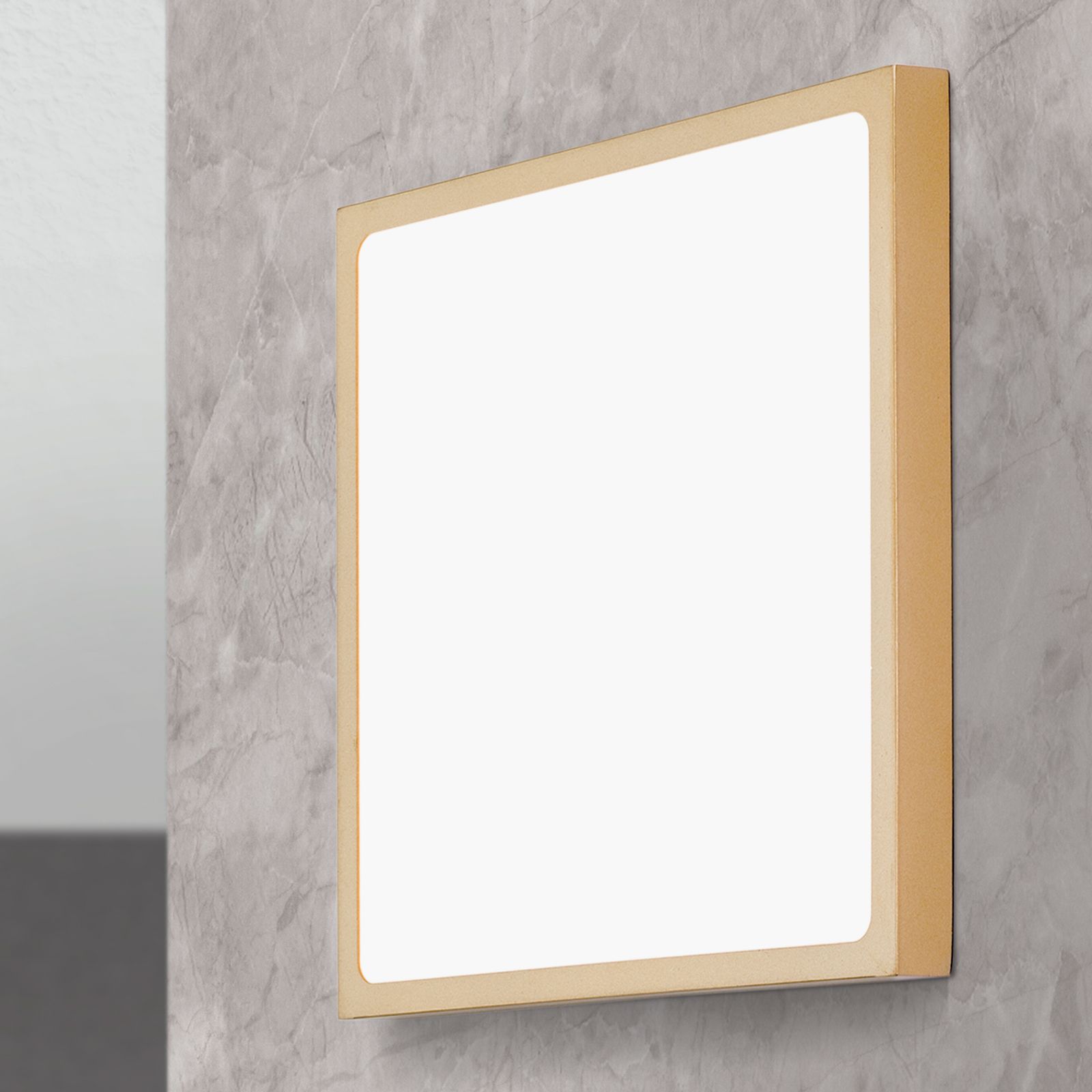 LED Deckenleuchte LERO, eckig, Gold-matt, 30cm
