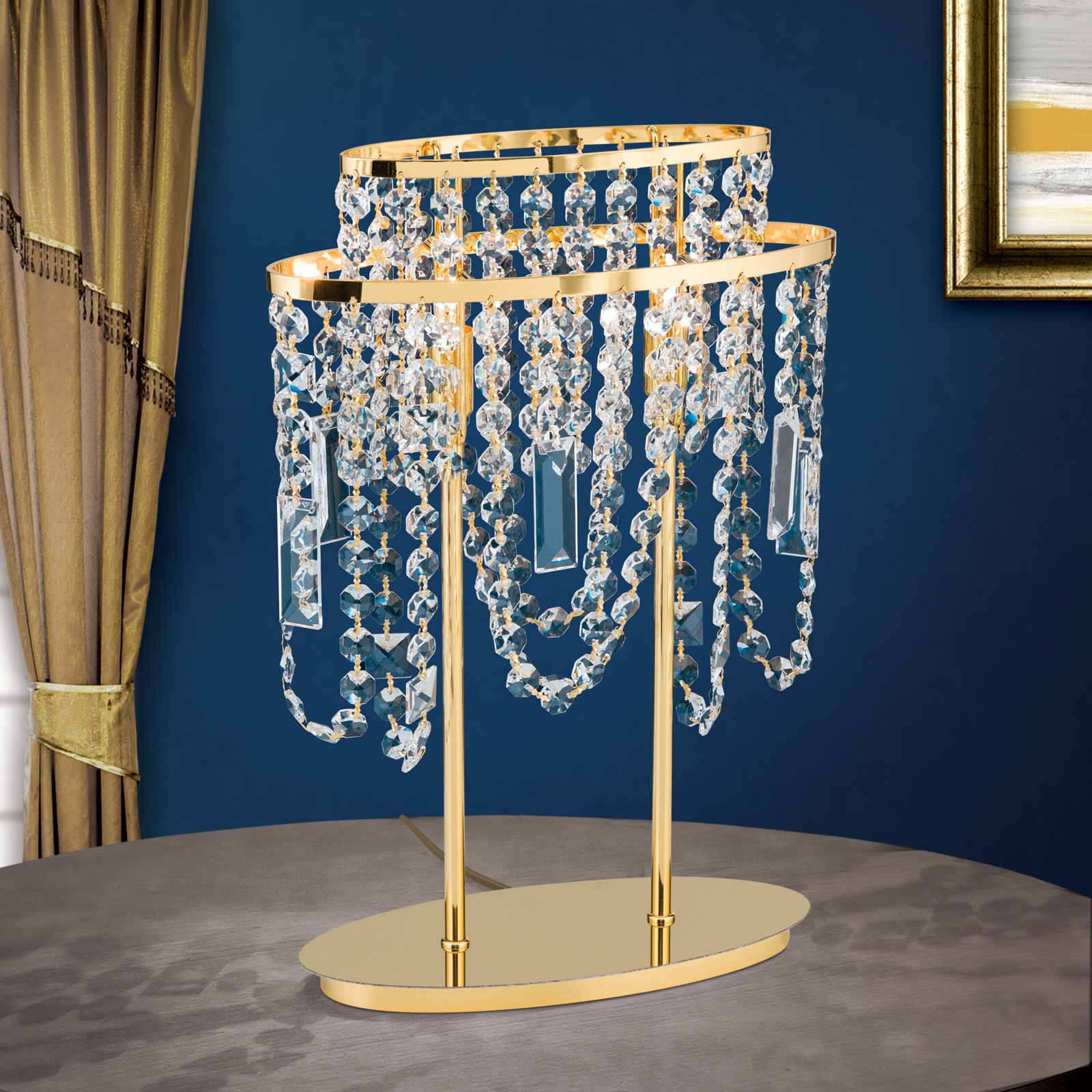 Table lamp KRISTALLDESIGN, 2-lamps, gold