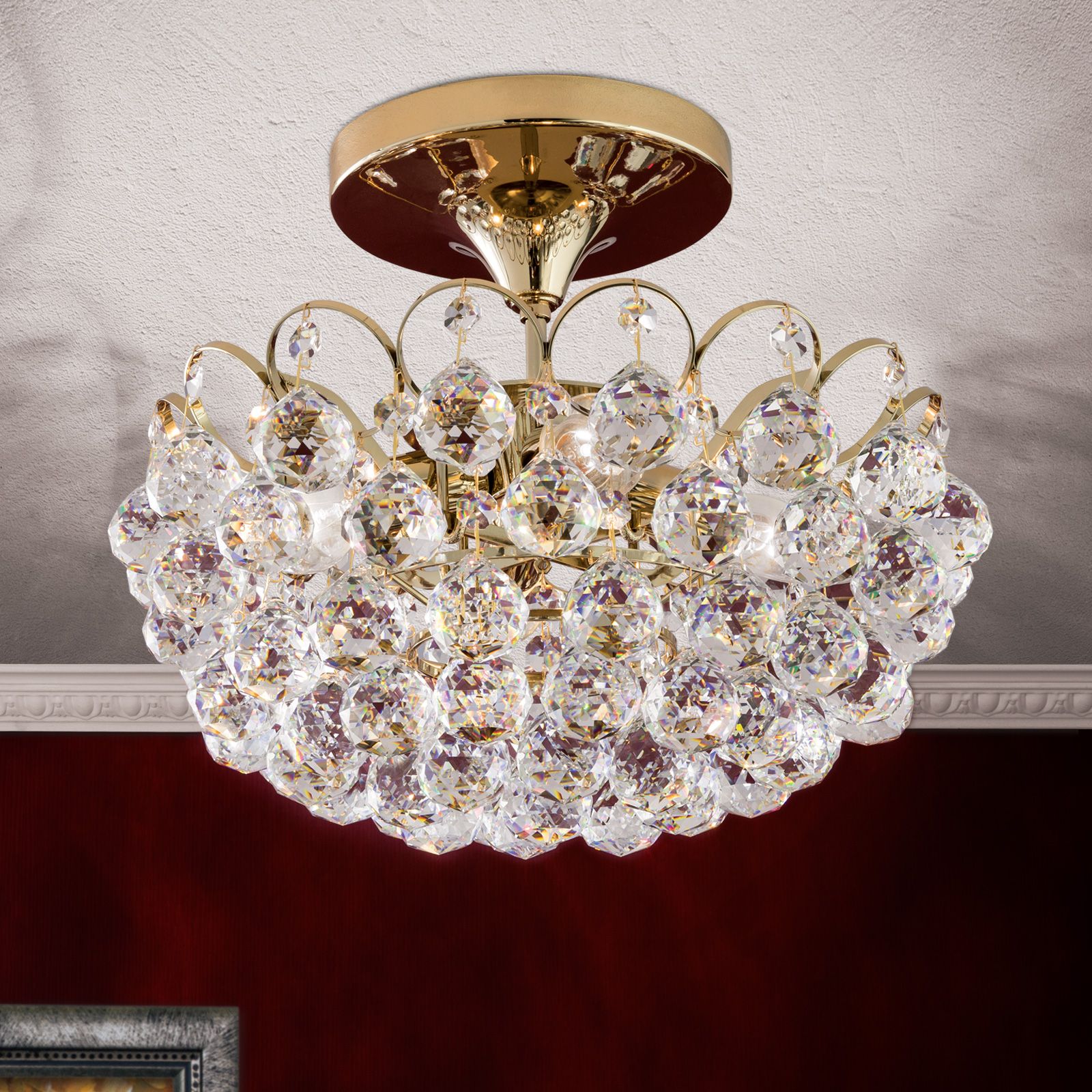 Deckenluster KRISTALL KLASSISCH, Gold, 40cm