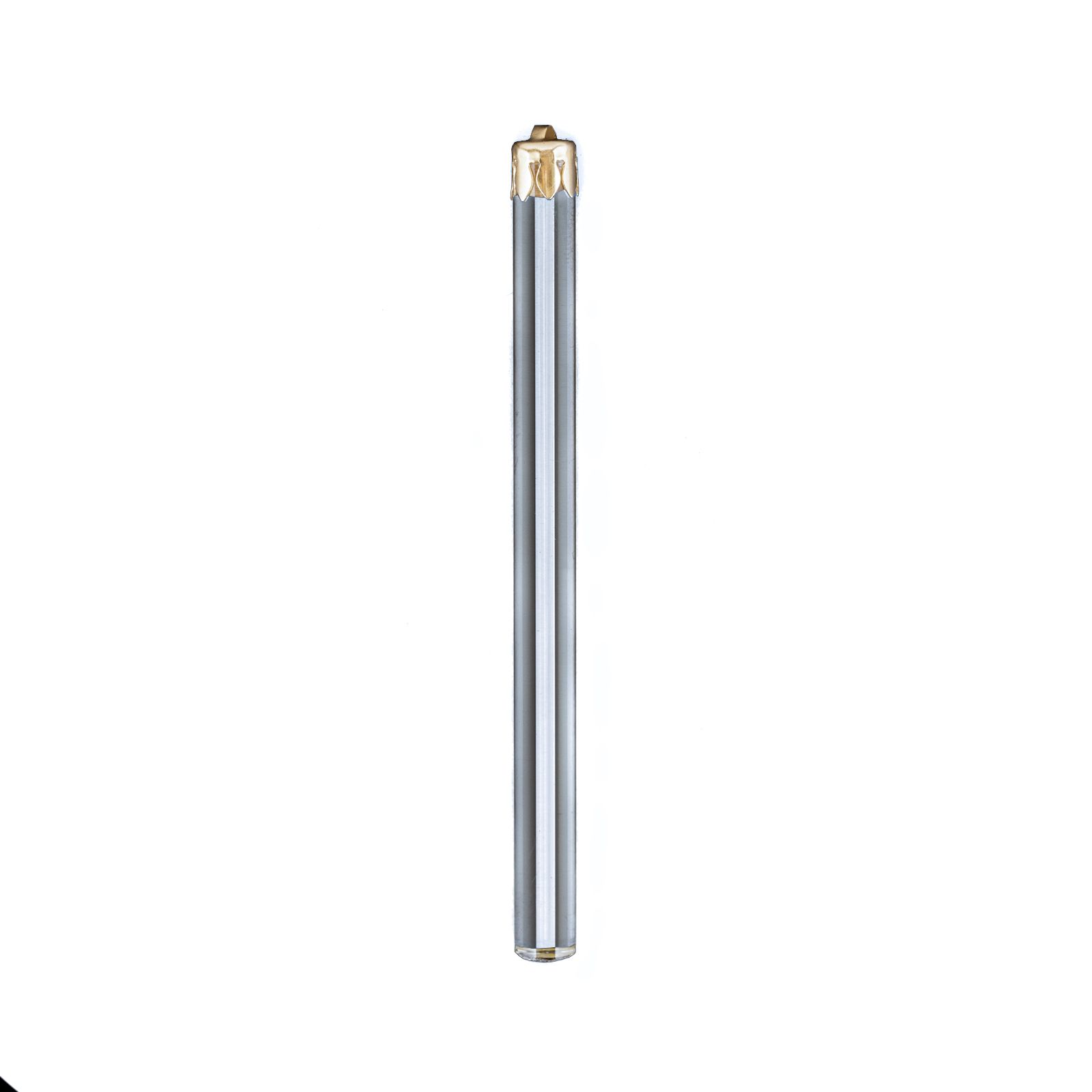 Chandelier pendant glass rod, 1 end, 60mm, gold, transparent