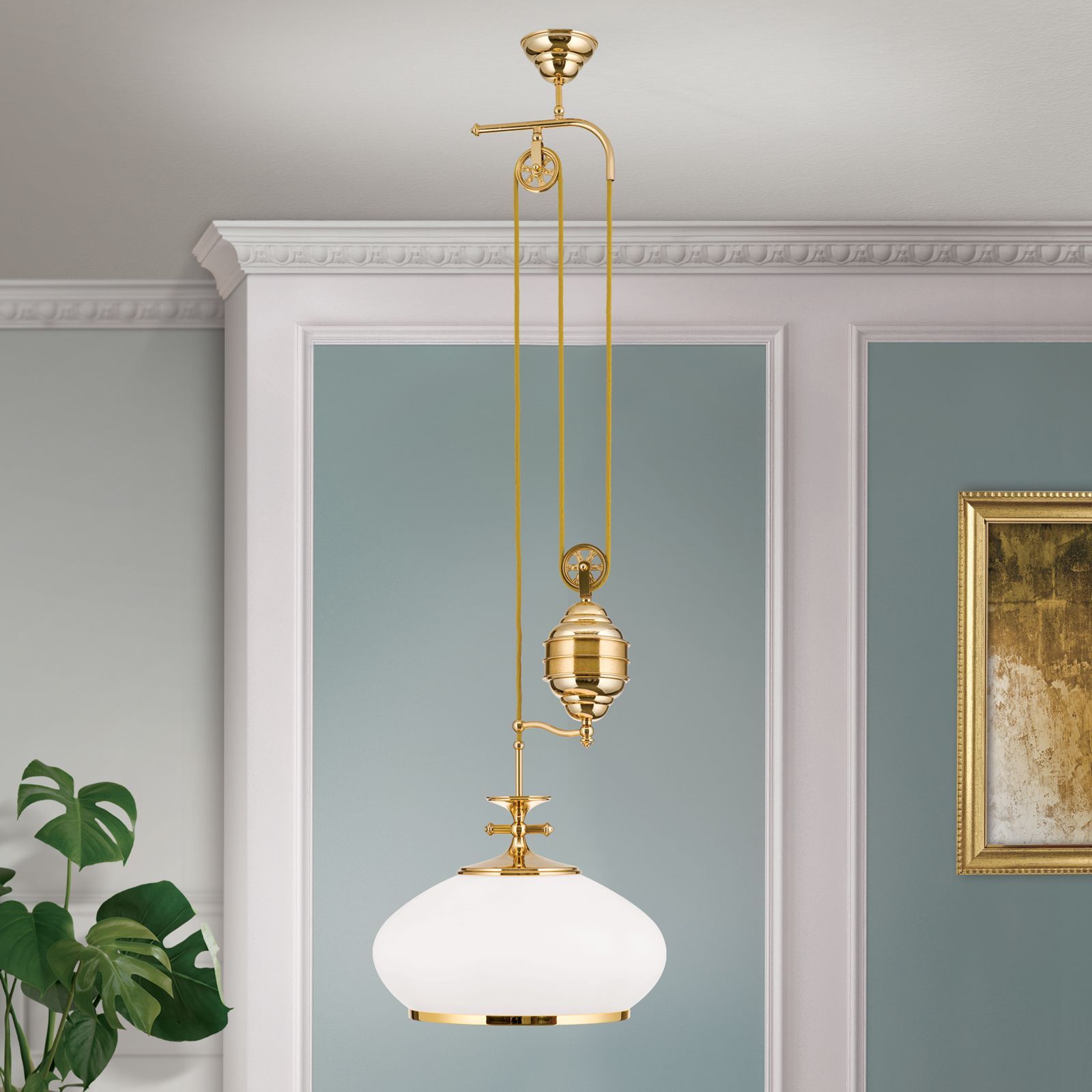 Hängeleuchte EMPIRE, Gold, 40cm, mit Zug