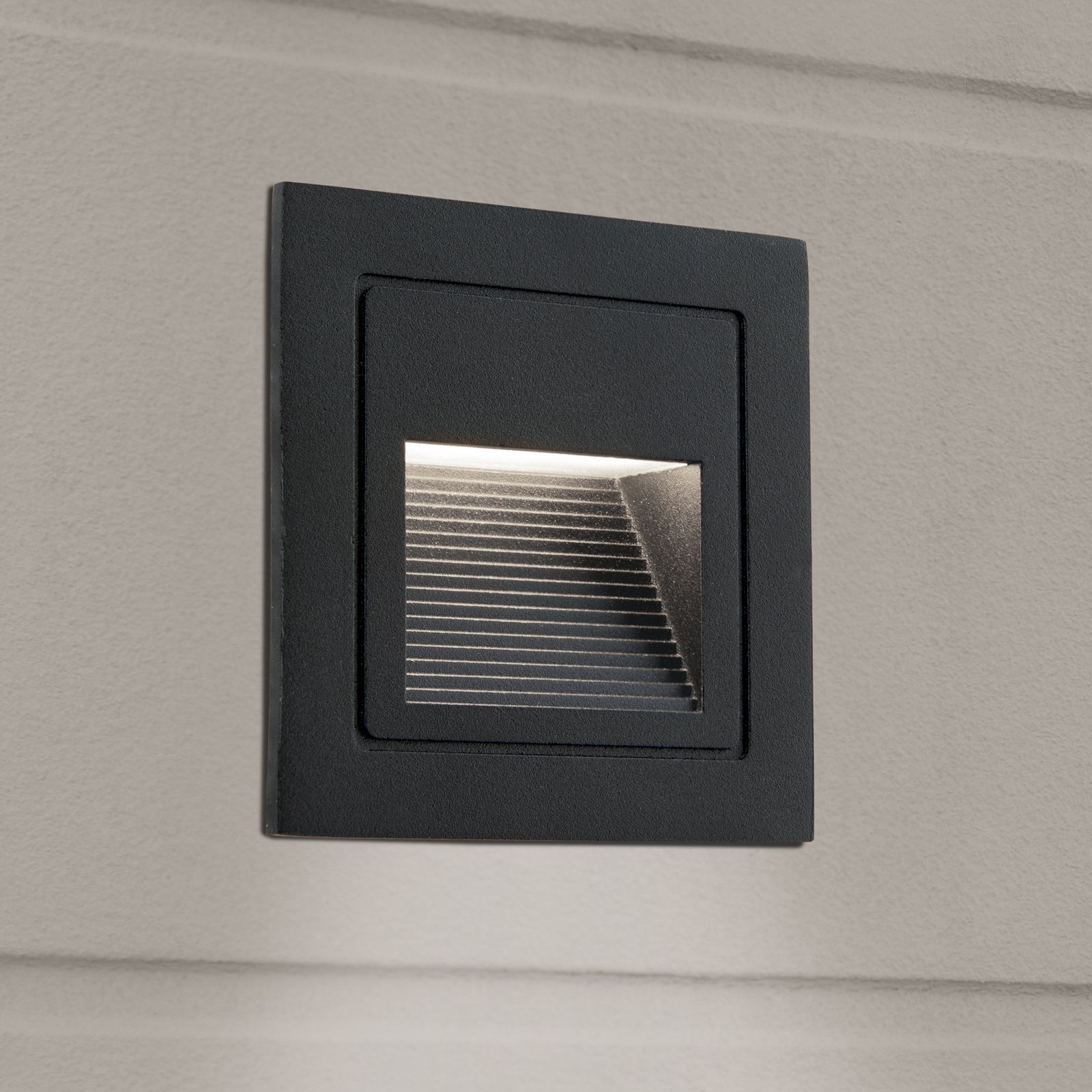 LED recessed wall light LORO, black