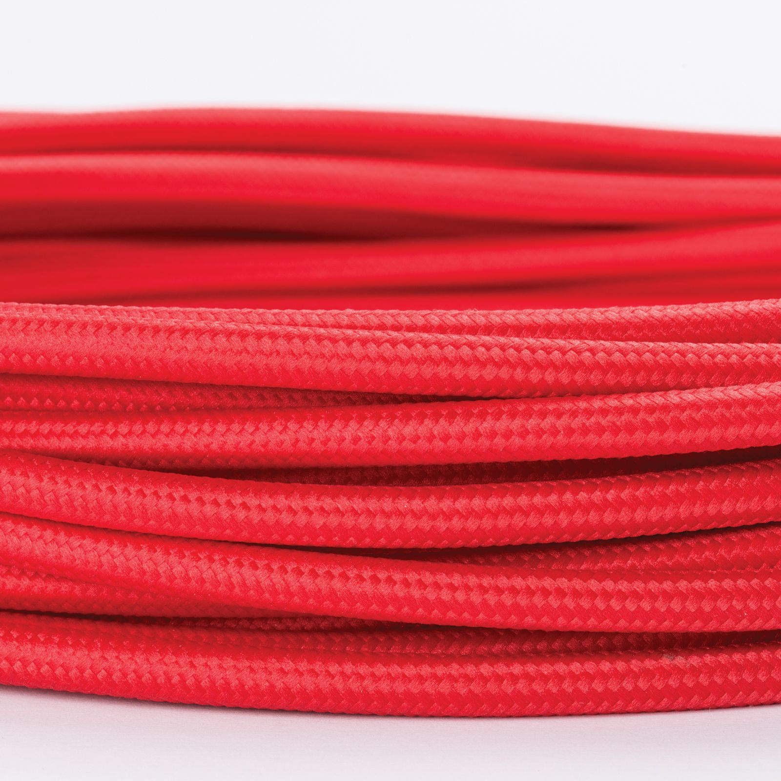 Cable, textile, 3x0.75mm², 1 m, red