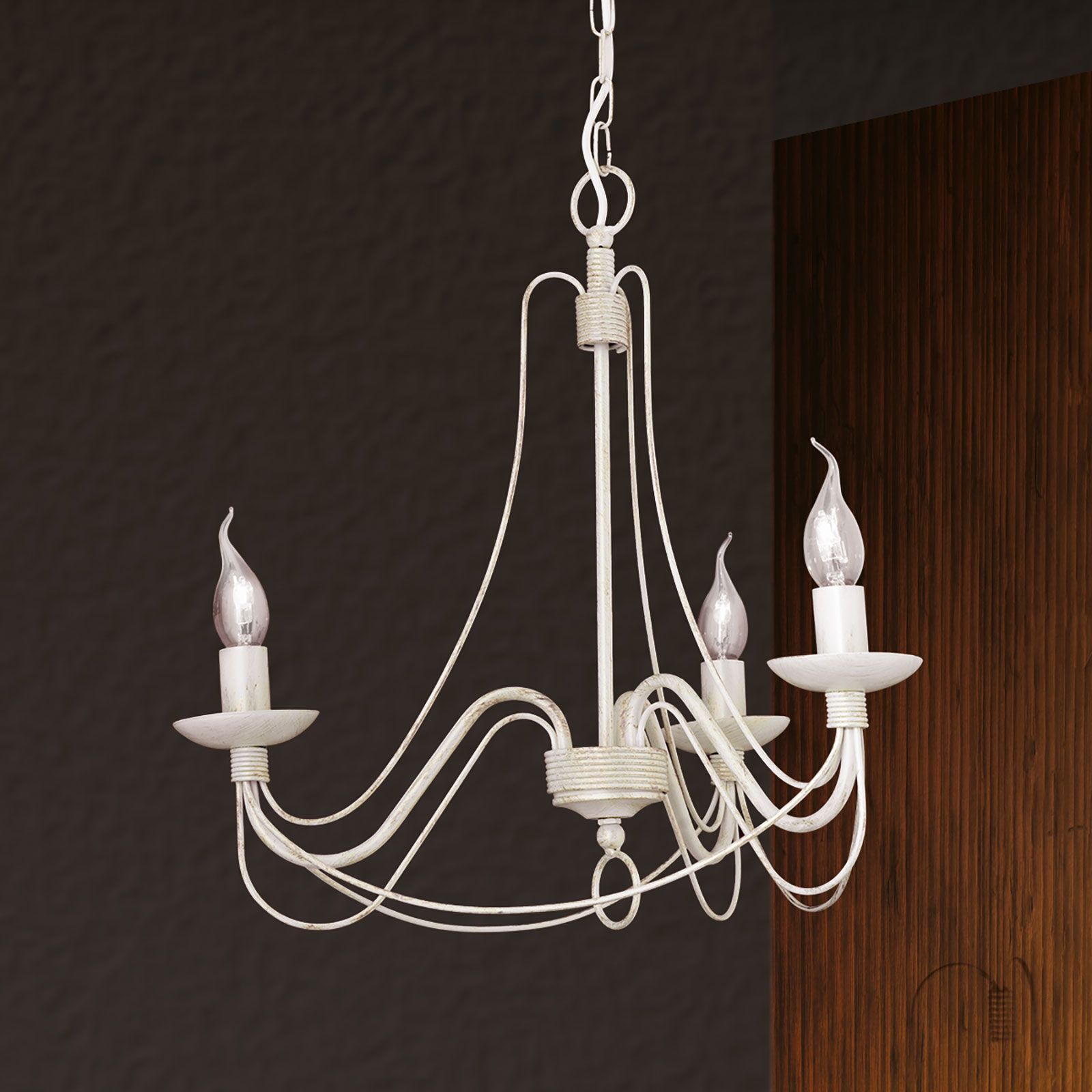 Luster VELA, 3-flammig, Elfenbein gold