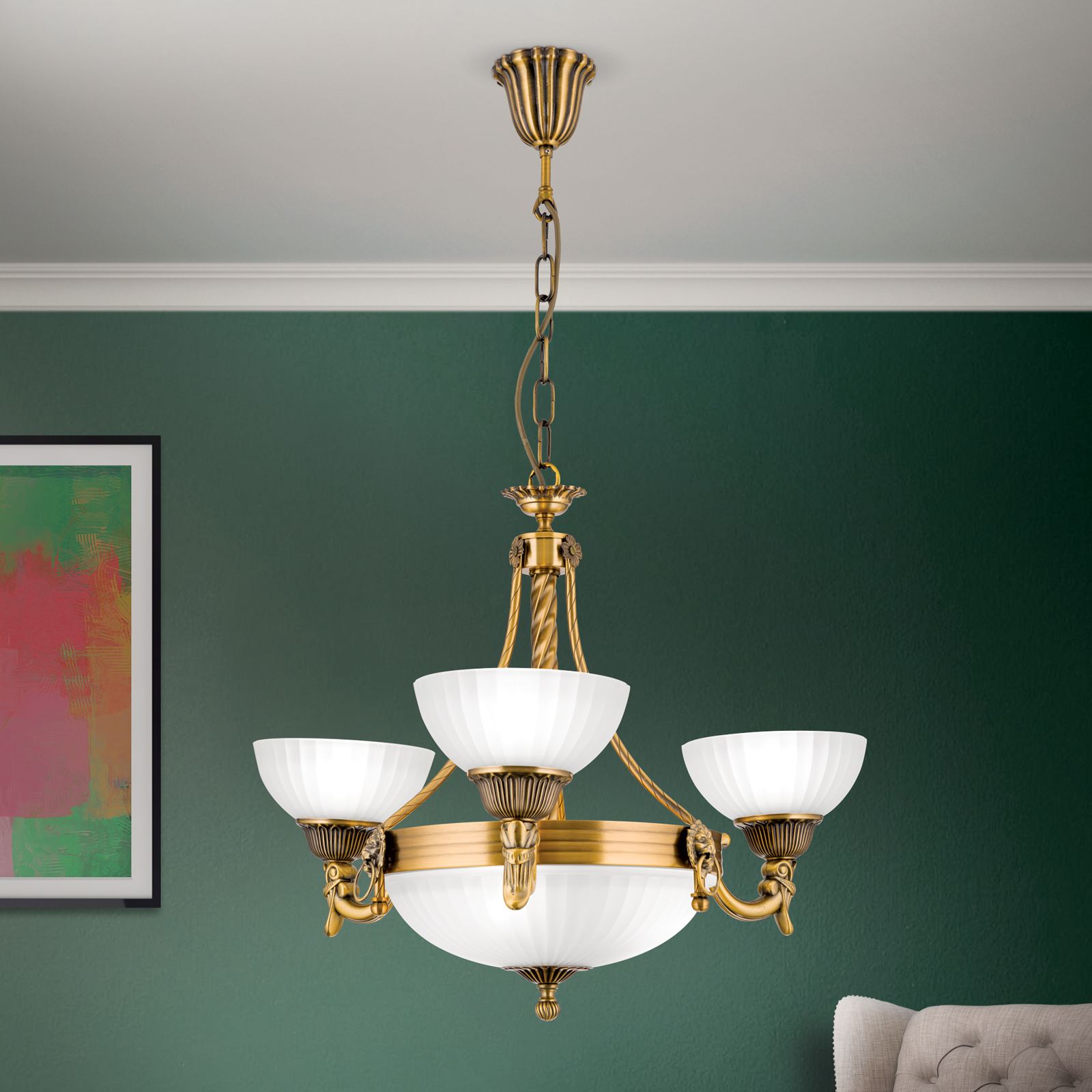 Chandelier ROCCA, 6-flames, bronze