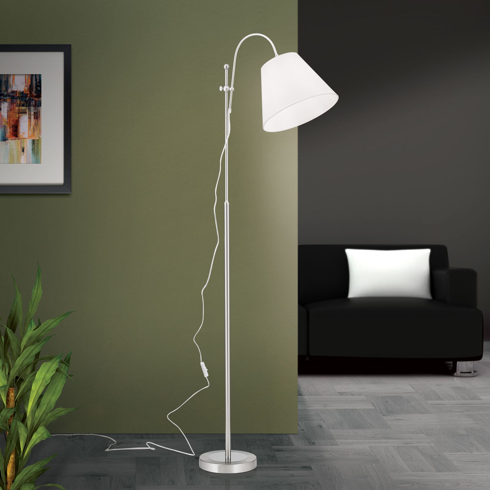 Floor lamp KARA, 1-flame, Satin