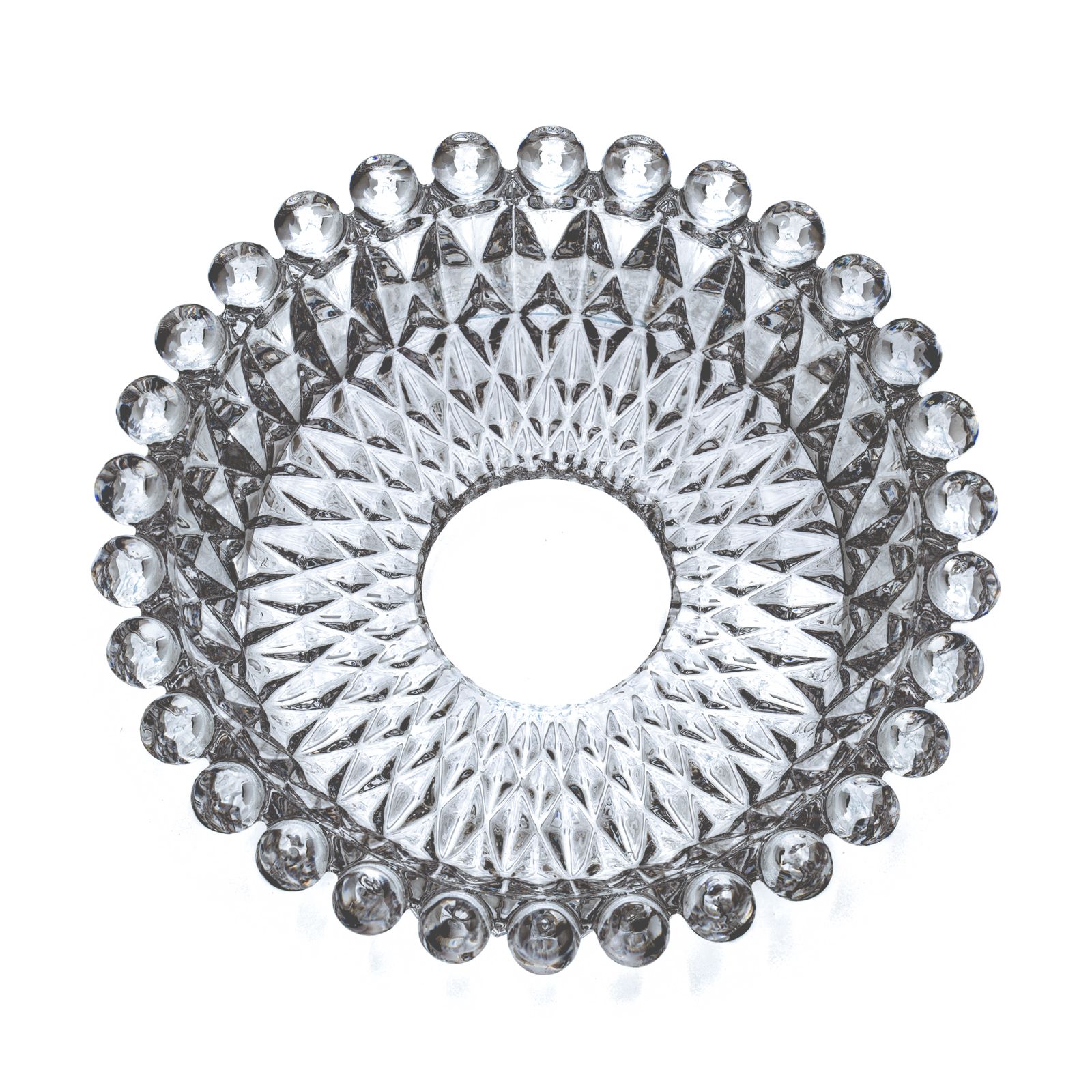 Glass bobeche, hole 26mm, transparent