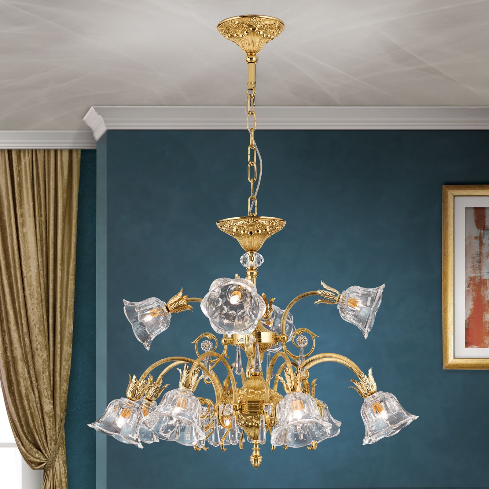 Luster LA BOHEME, 12-flammig, Gold
