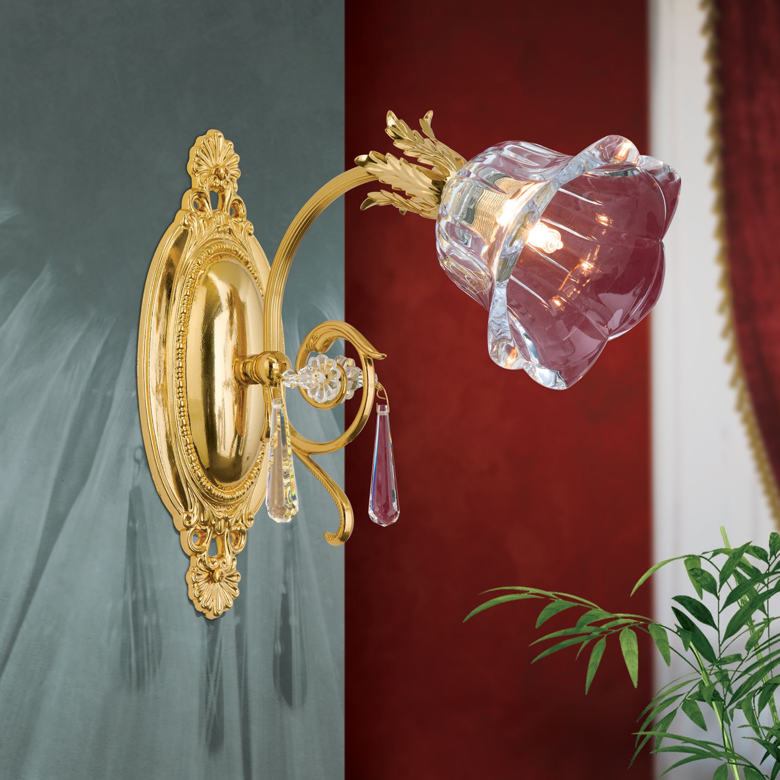 Wandleuchte LA BOHEME, 1-flammig, Gold